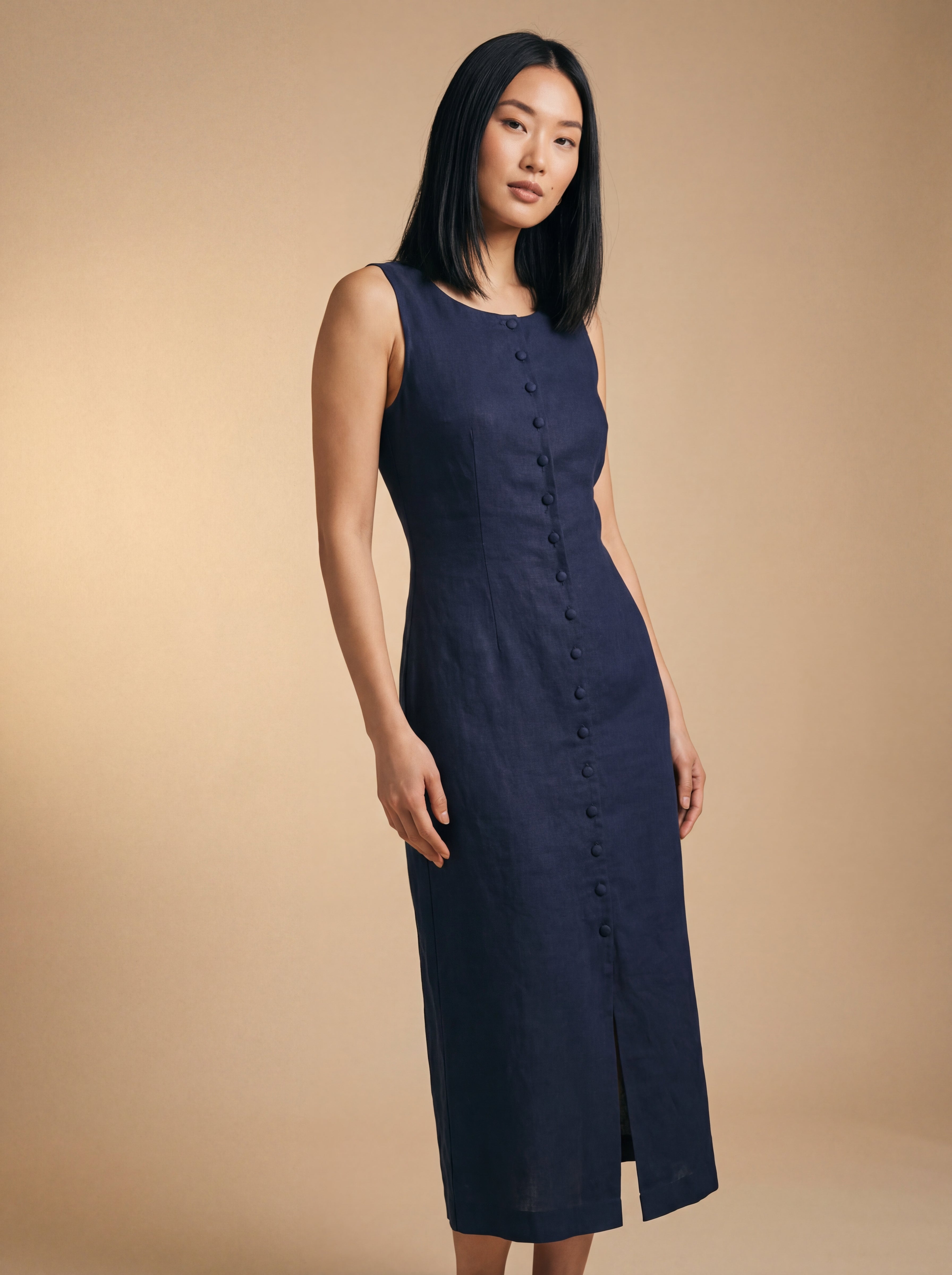 Vestido Midi Carol Linho Puro