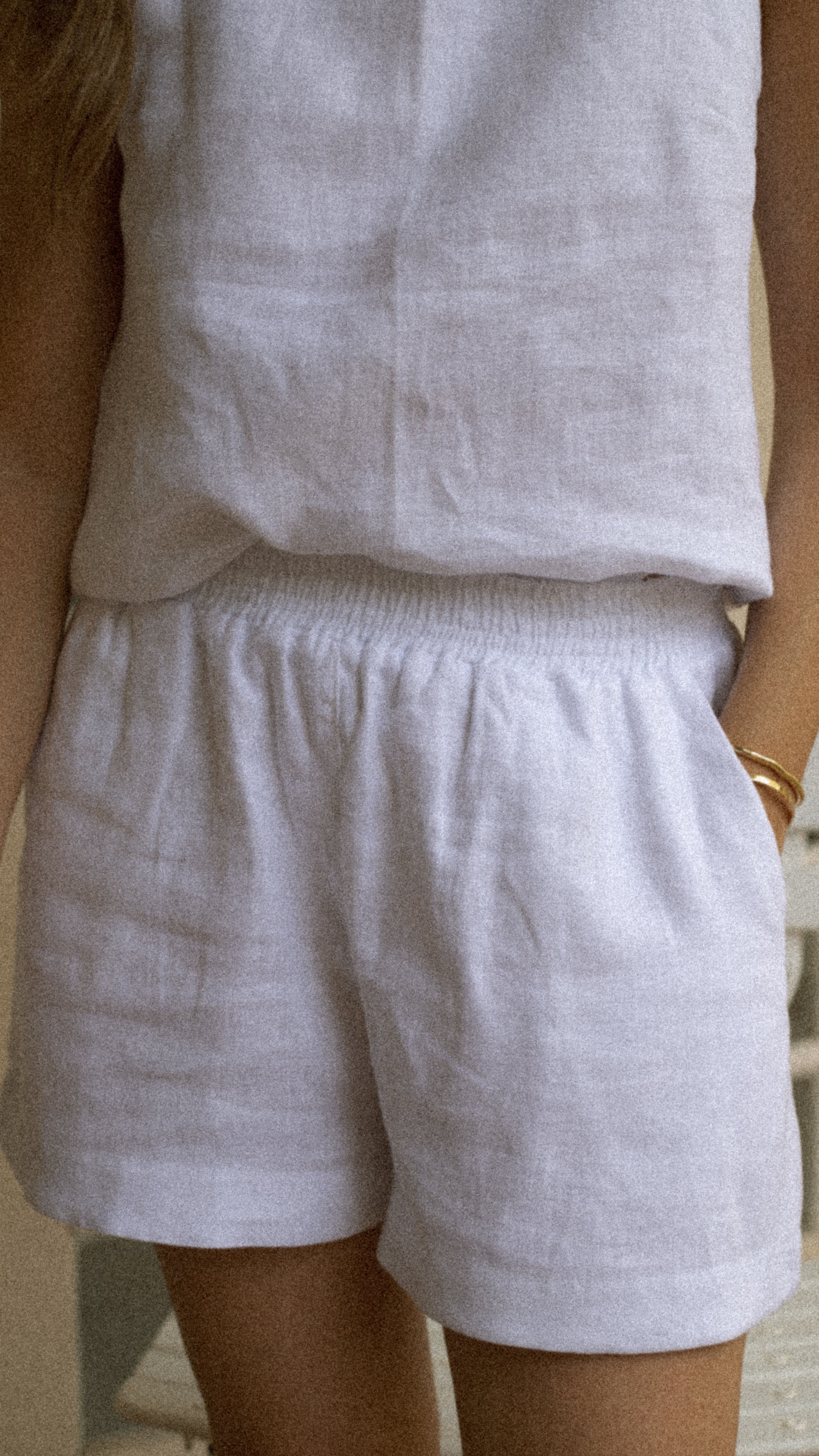 Set Flora 100% Linho Branco - 2 Peças