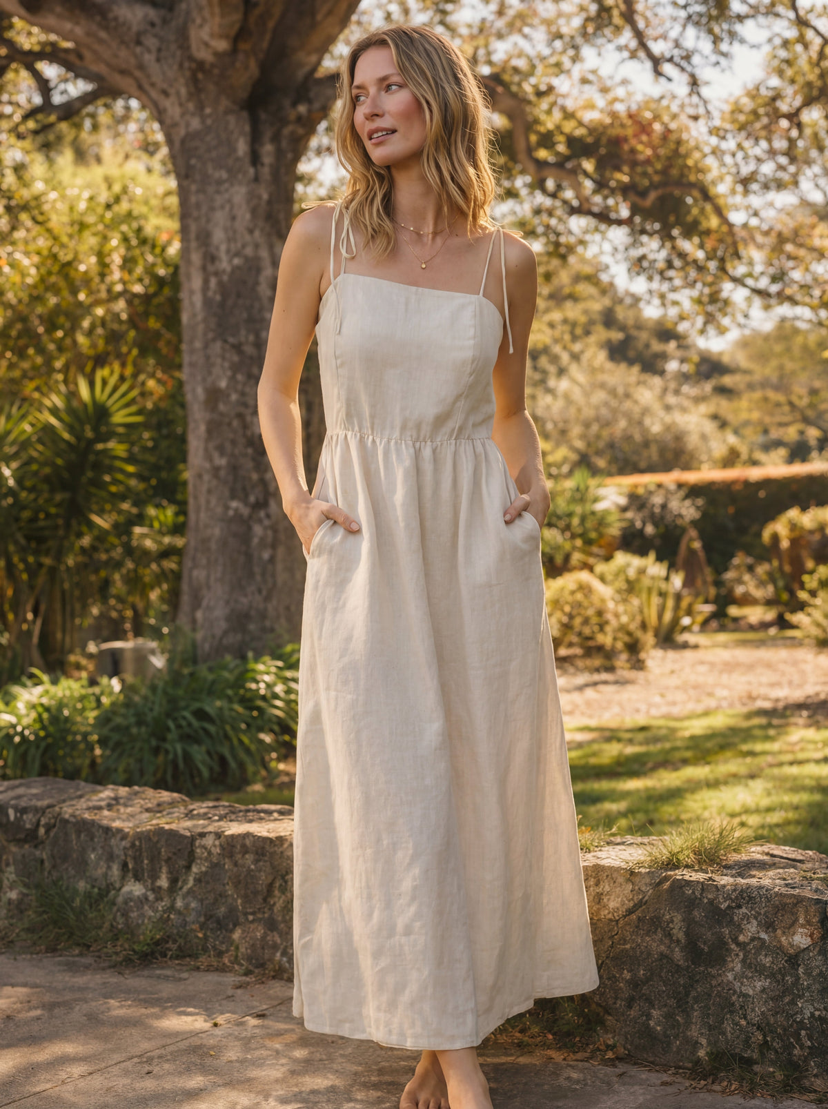 Vestido Dália Longo Linho Puro