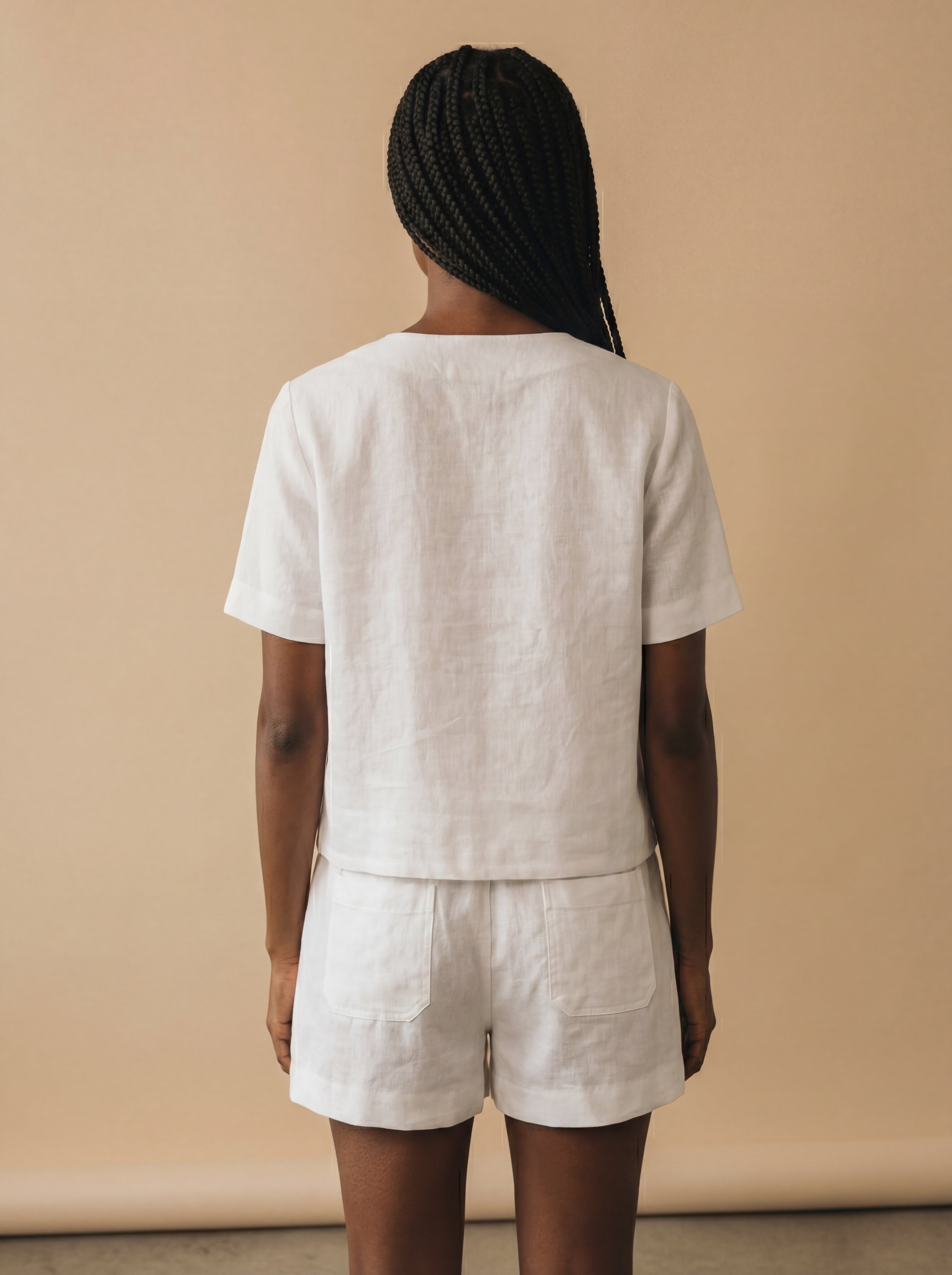 Blusa Laços Frontais Linho Puro