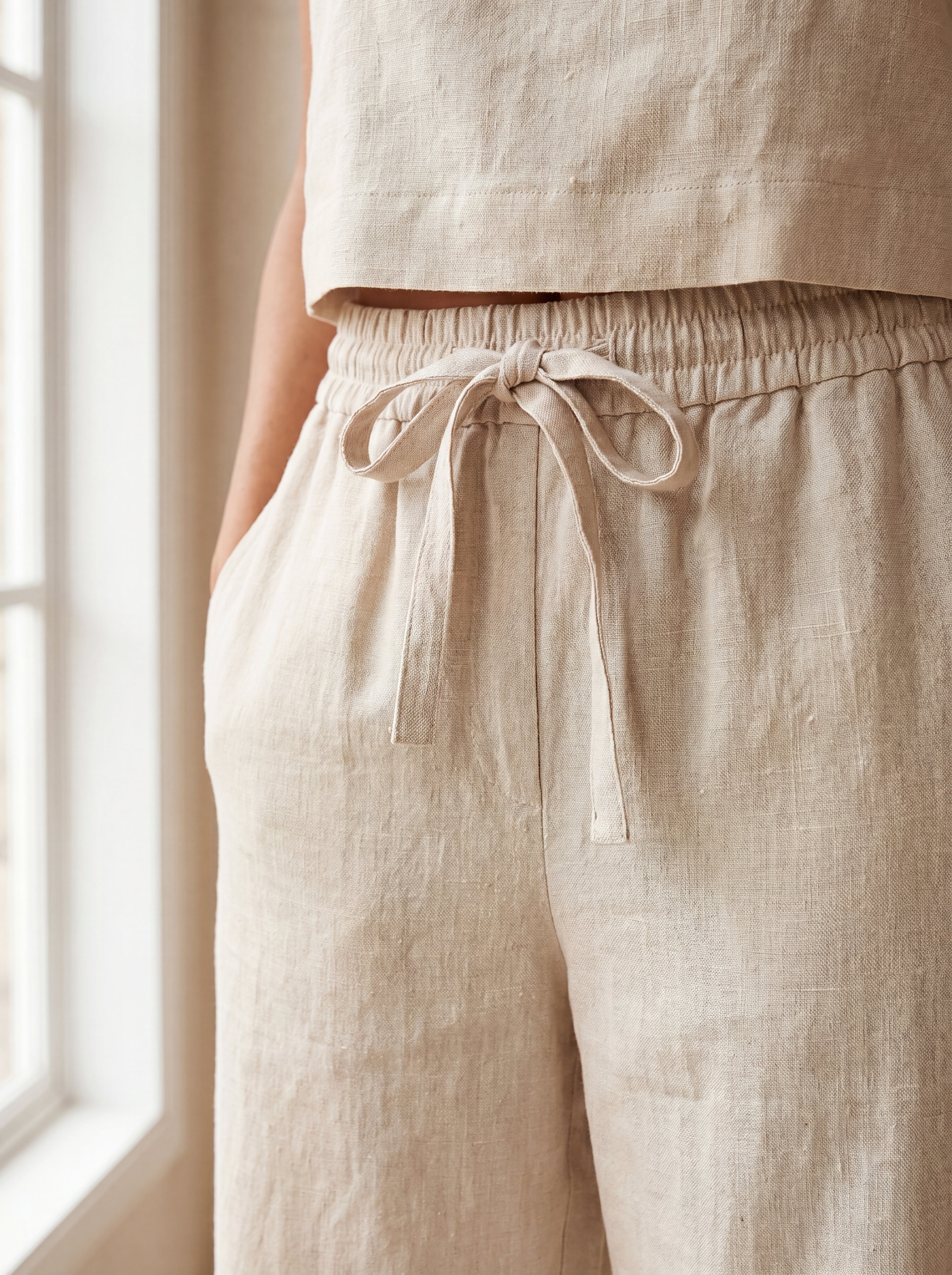 Regata Decote Quadrado Cru — Detalhe 01 #Cor_Cru