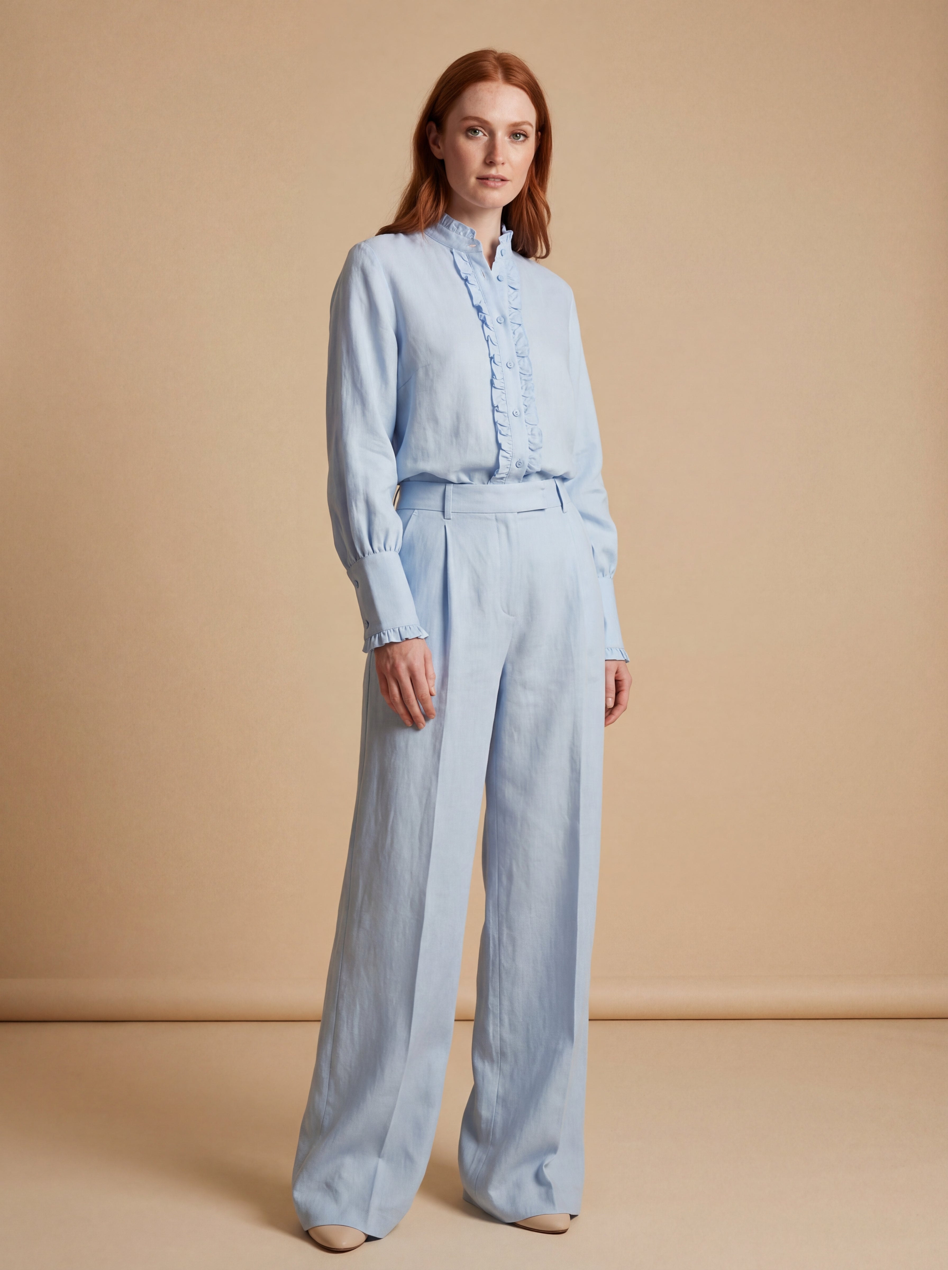 Conjunto Camisa Ângela e Calça Vera Linho Puro · 2 peças