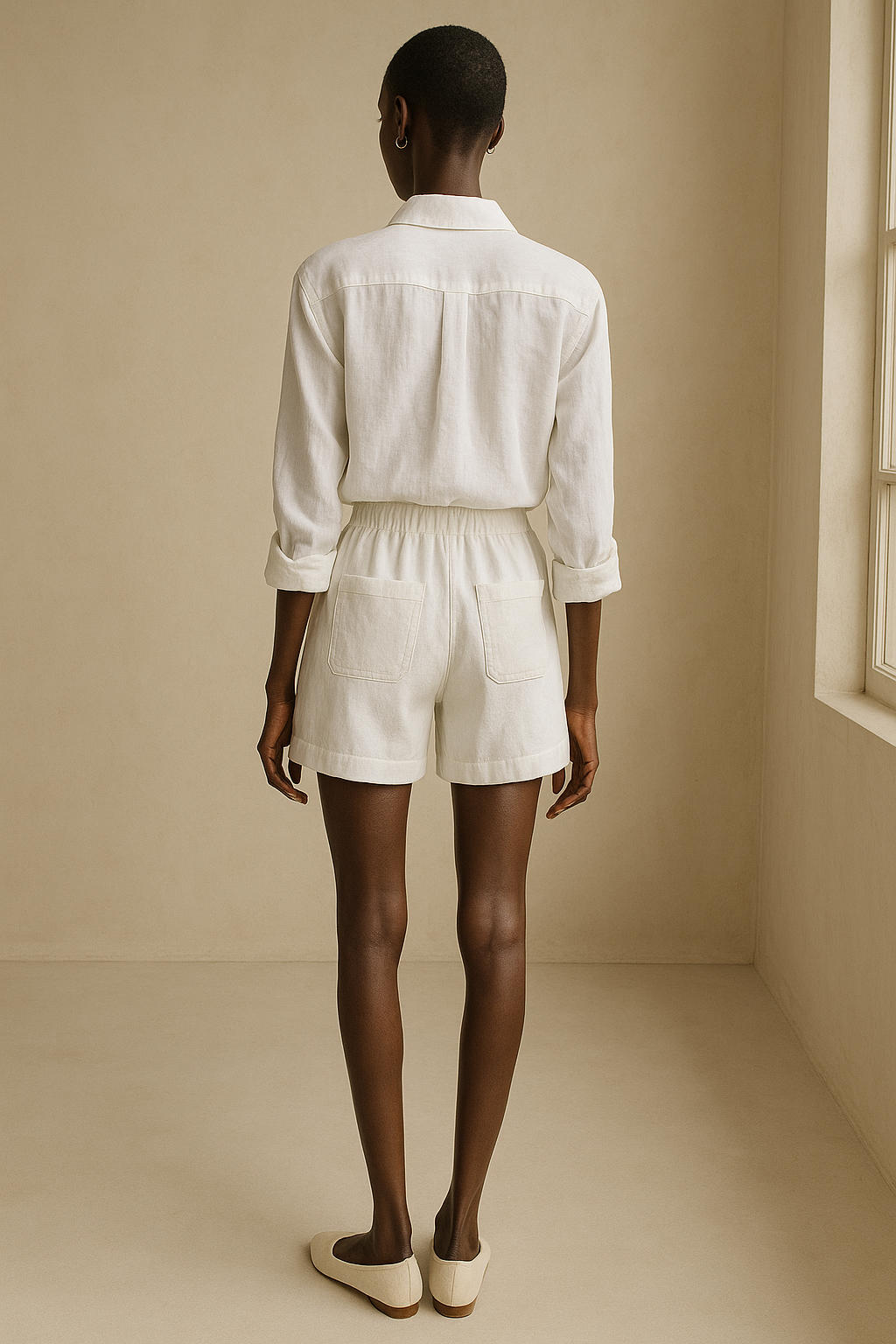 Shorts Dora 100% Linho Branco