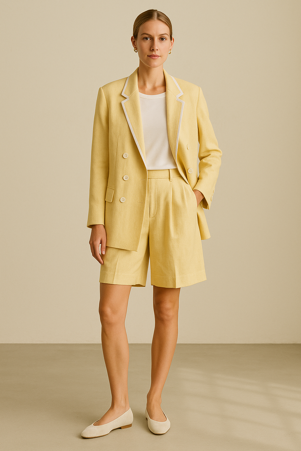 Blazer Vic 100% Linho Manteiga