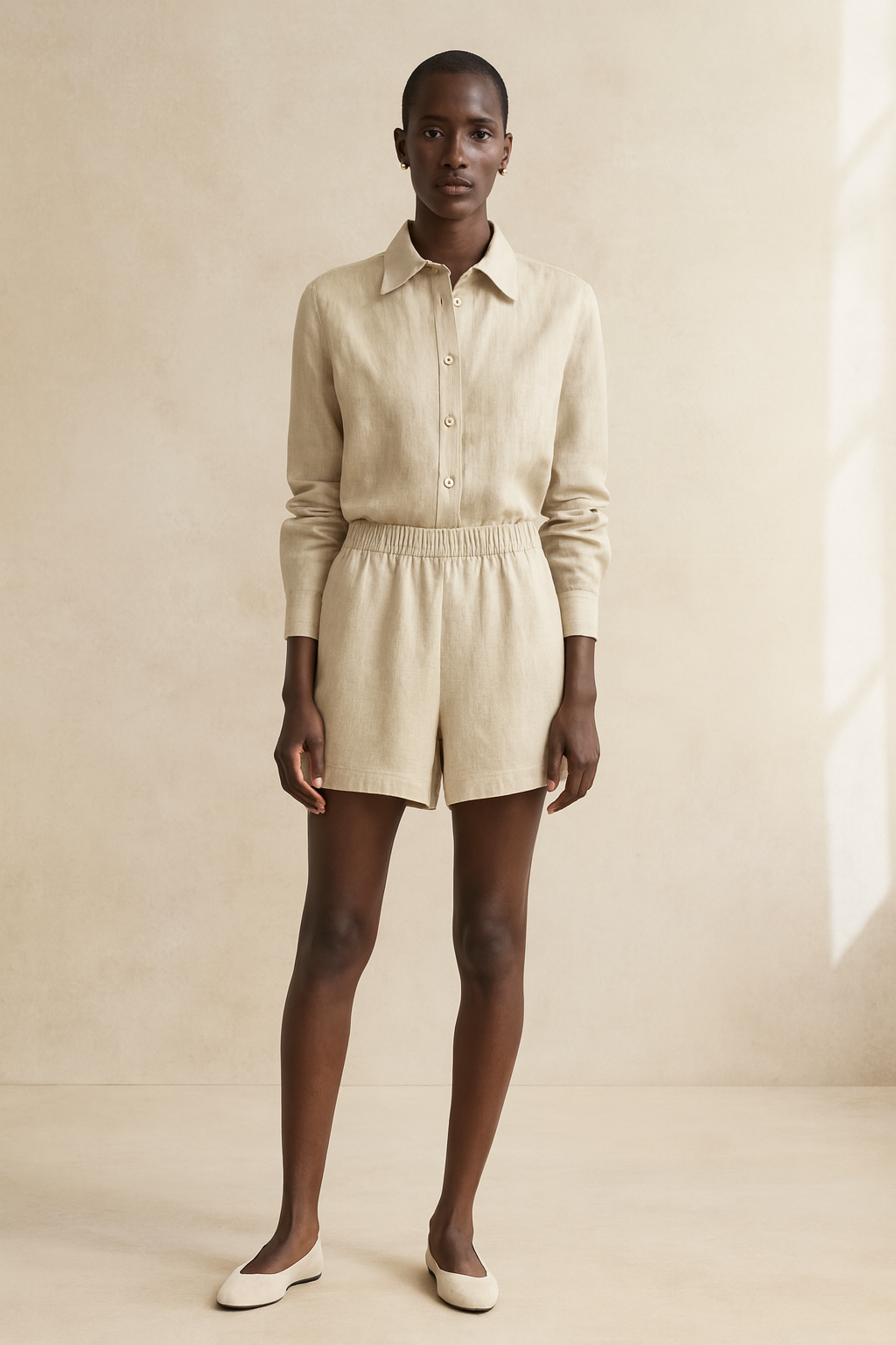 Shorts Dora 100% Linho Branco