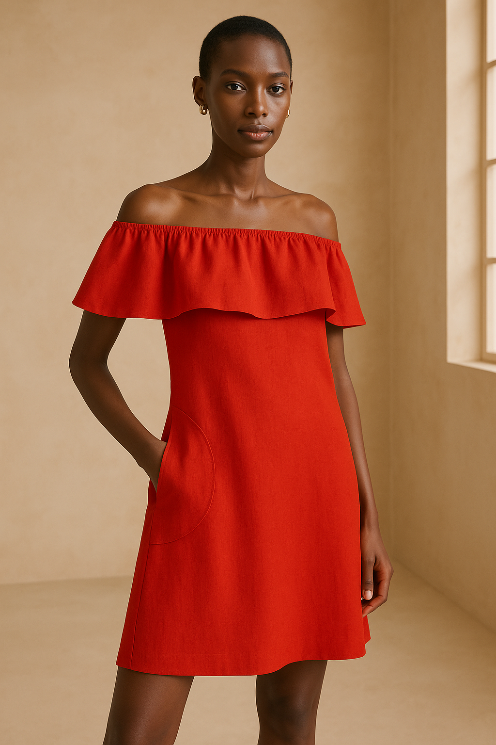 Vestido Lenny Vermelho 100% Linho