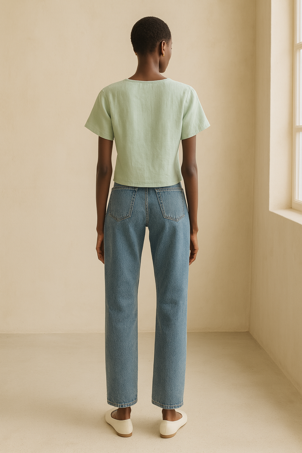 Blusa Lacinhos Frontais 100% Linho