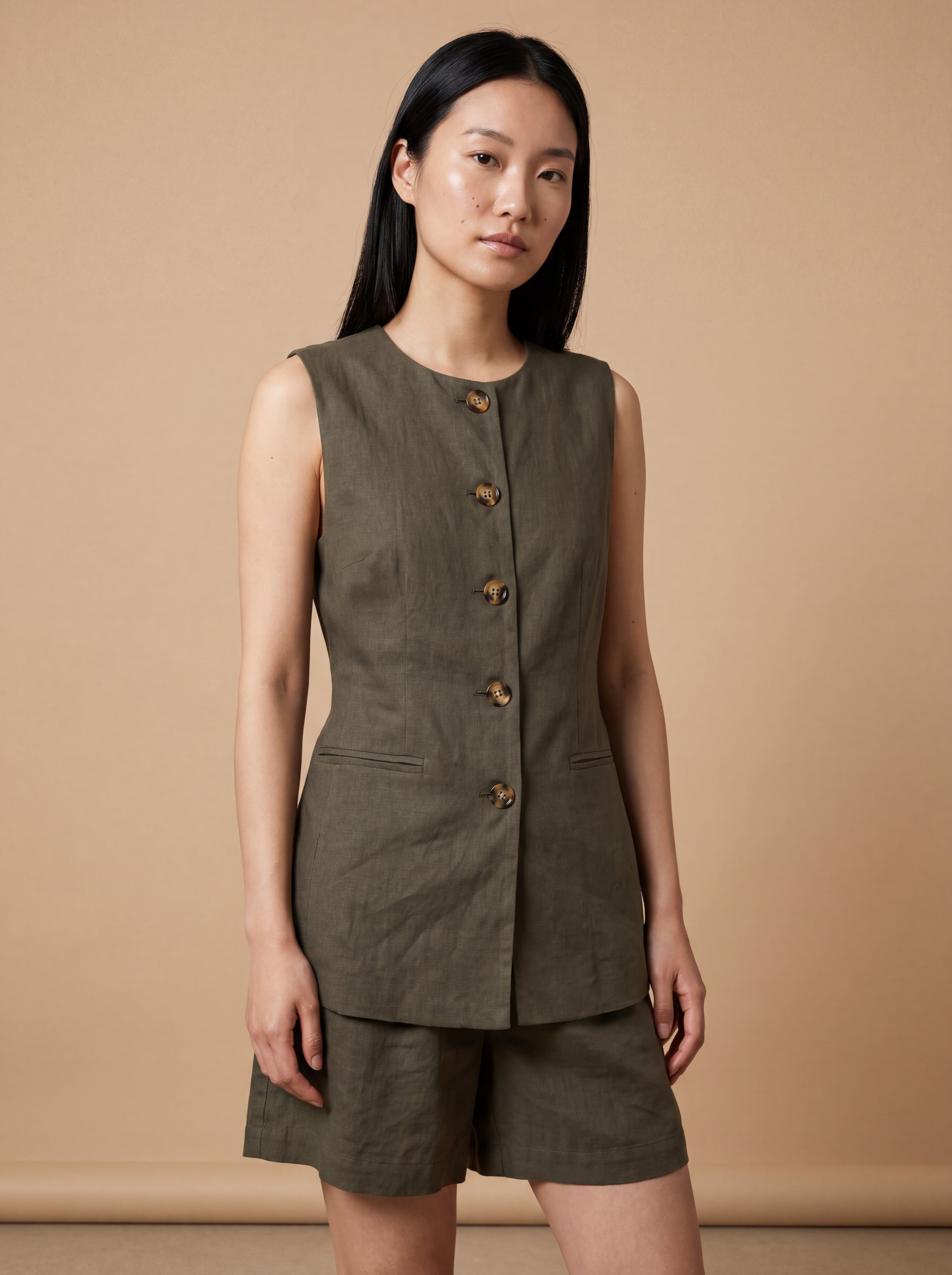 Conjunto Dora Linho Puro · 2 peças