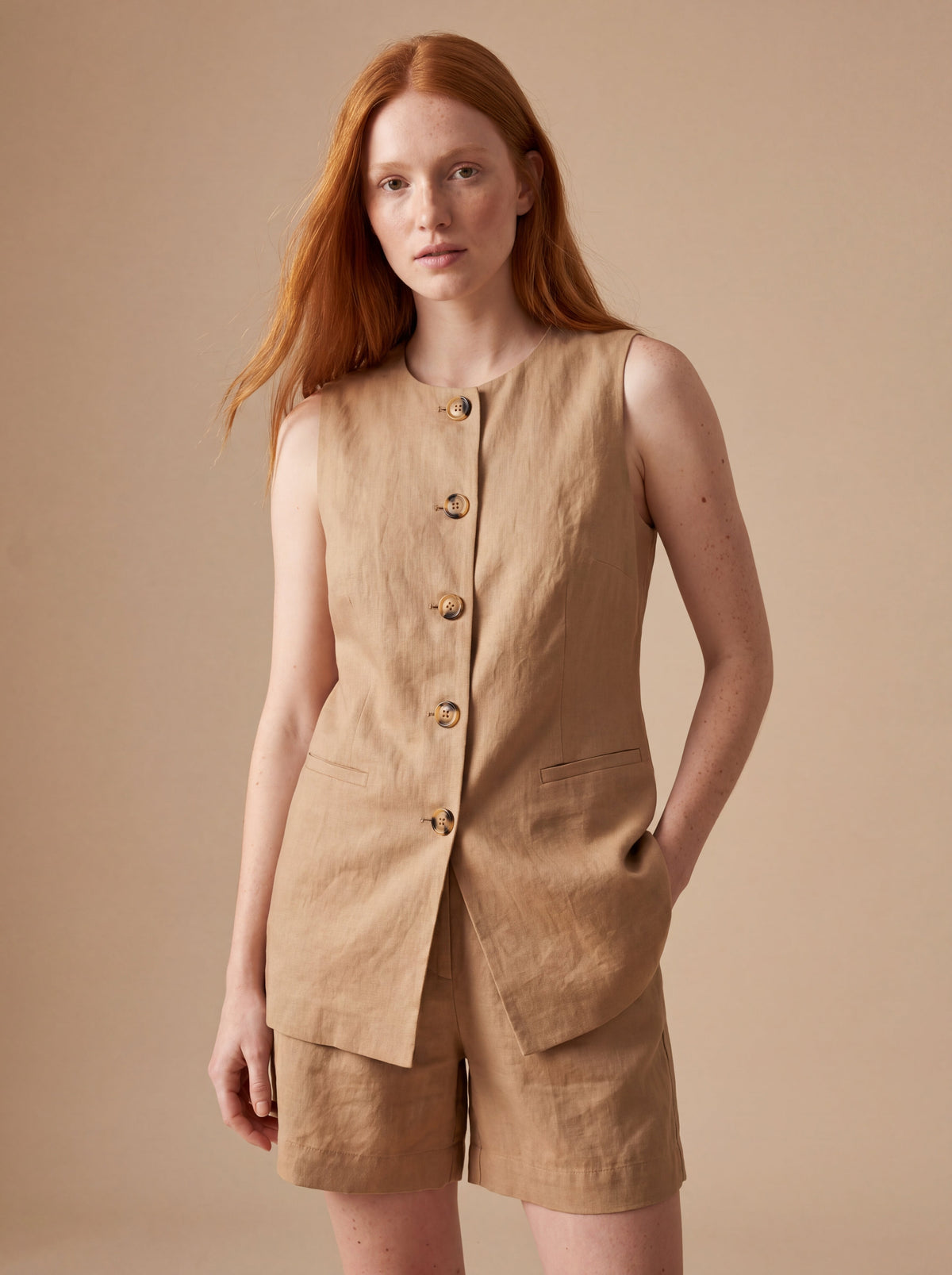 Conjunto Dora Linho Puro · 2 peças