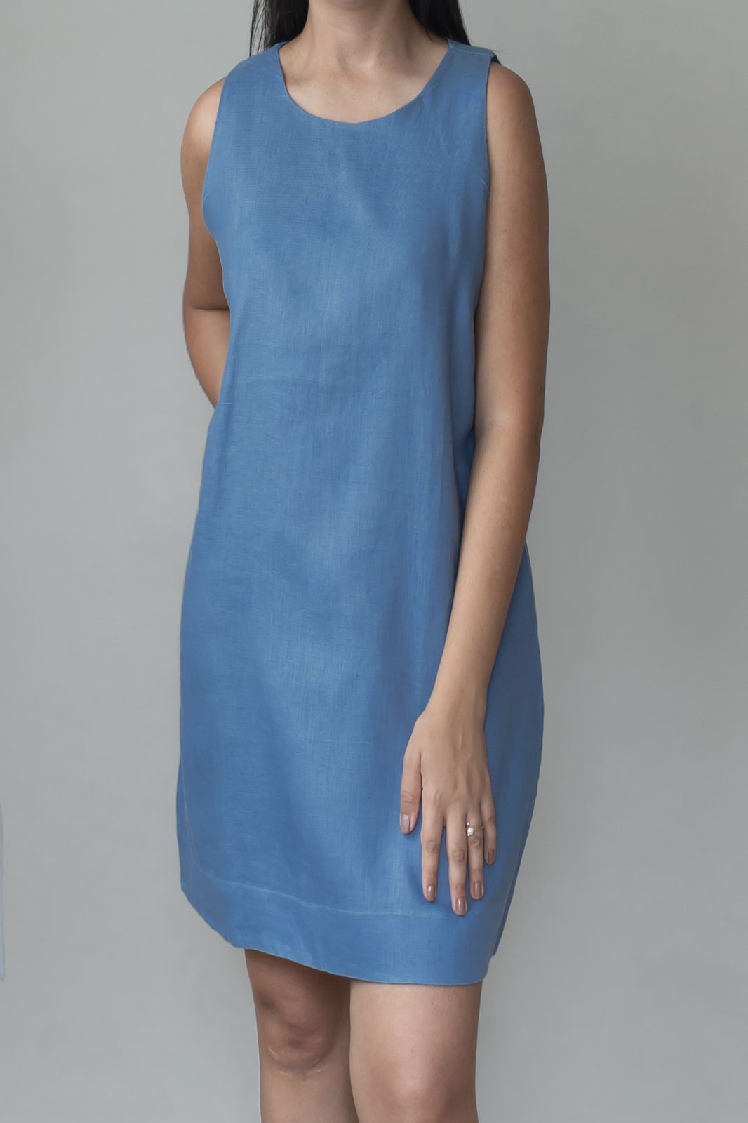 Vestido Alice 100% Linho Névoa