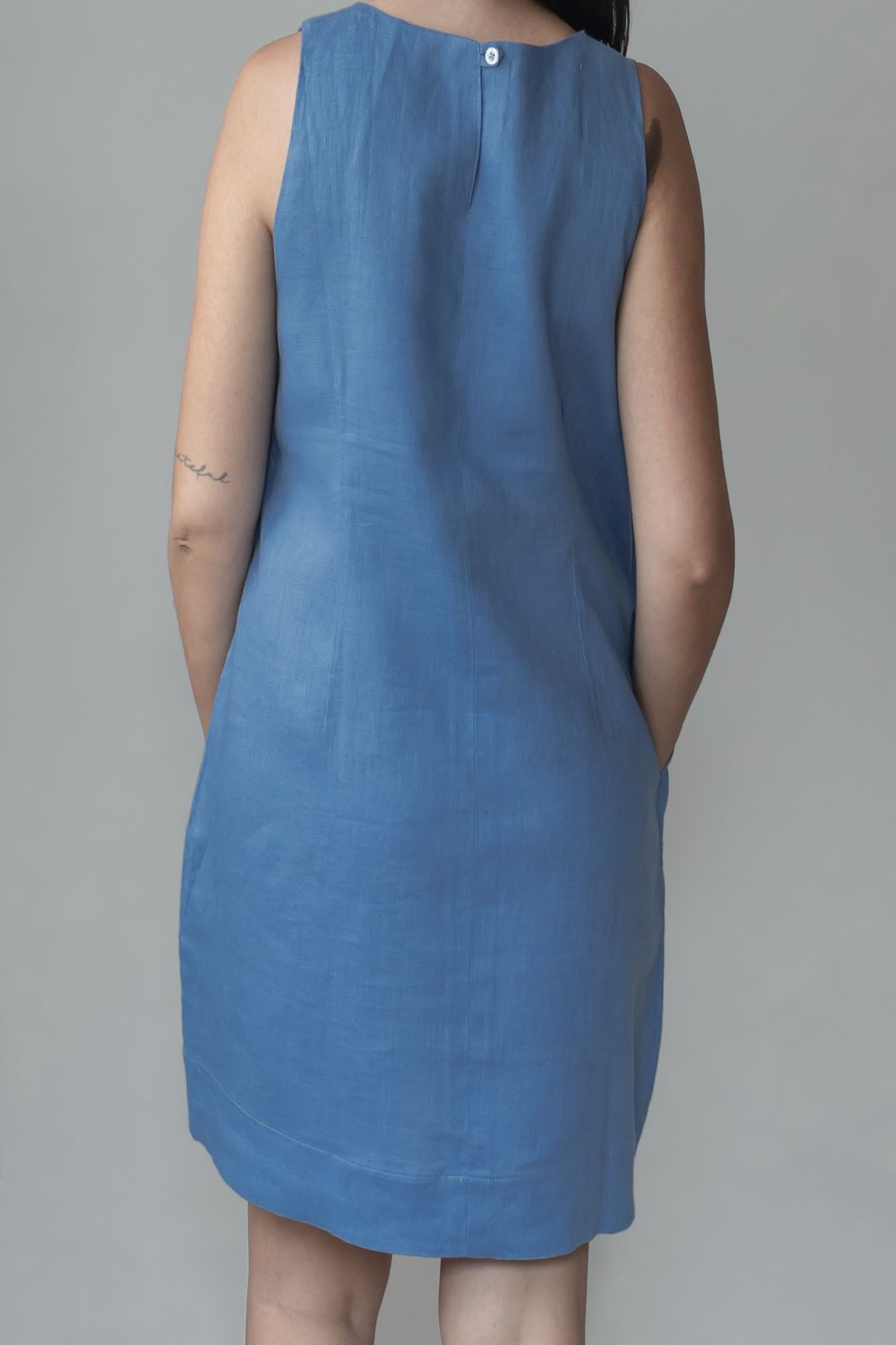 Vestido Alice 100% Linho Névoa