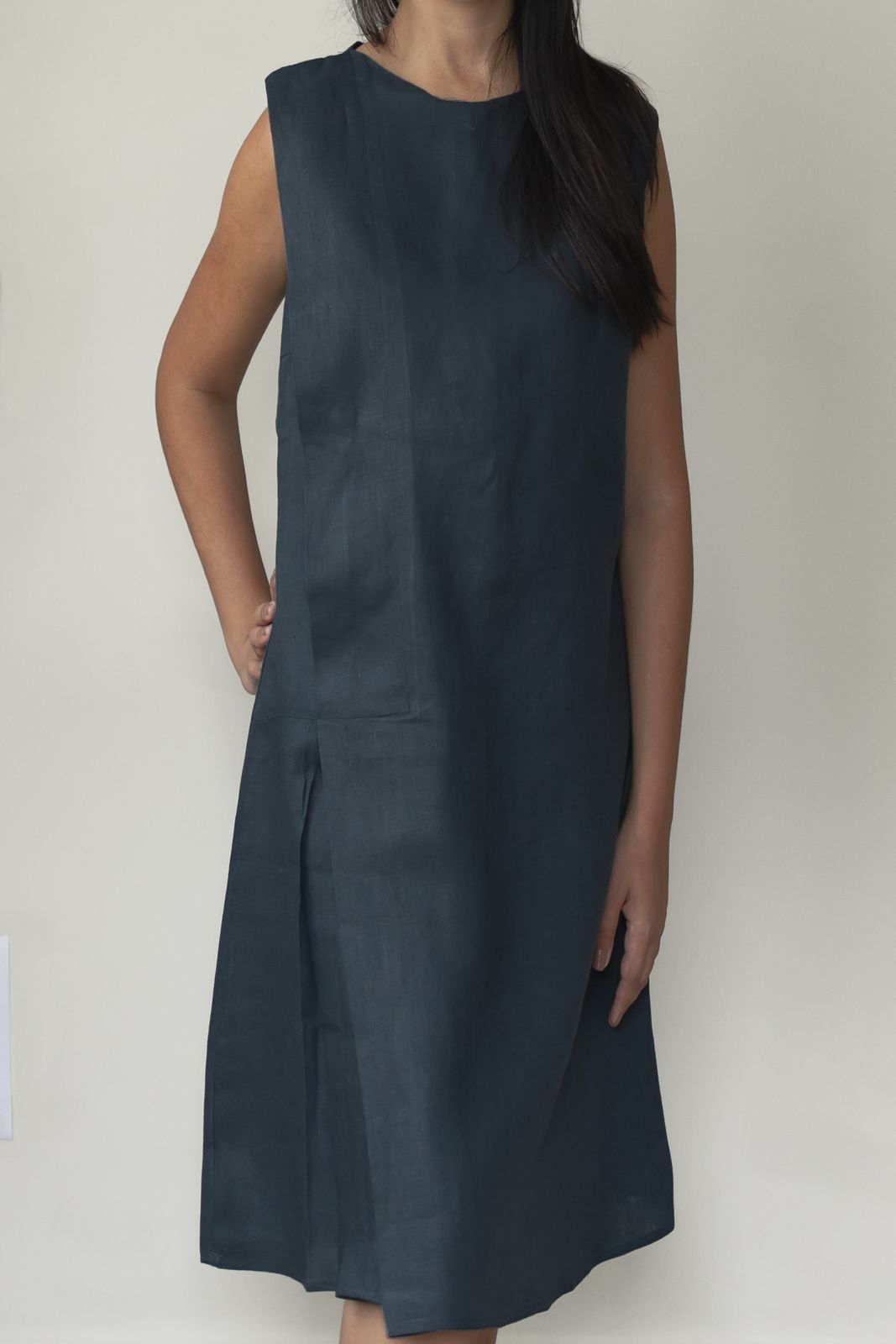 Vestido Lila 100% Linho Marinho