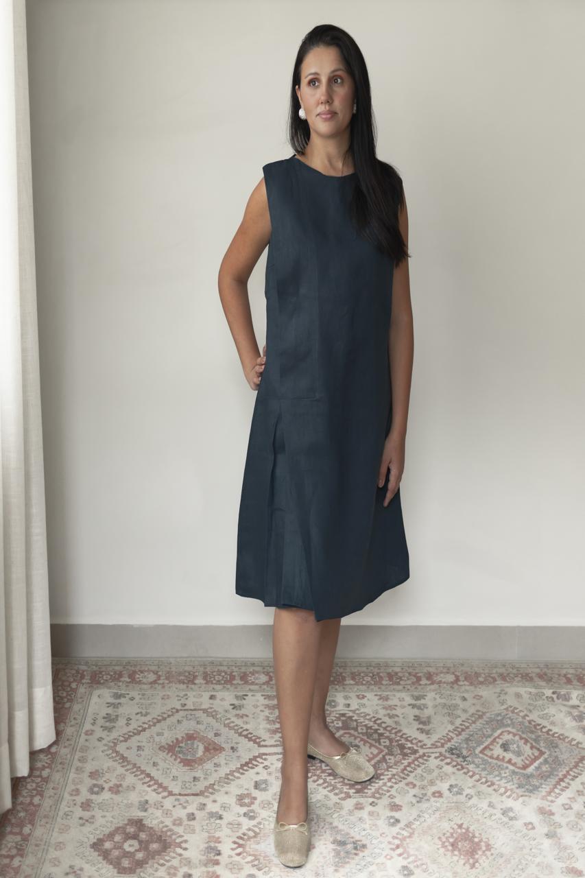 Vestido Lila 100% Linho Marinho