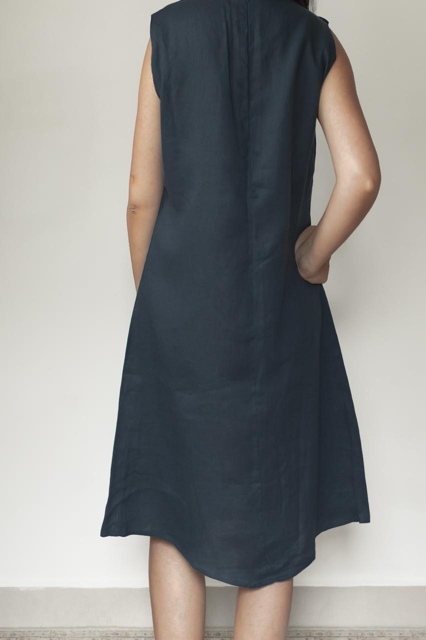 Vestido Lila 100% Linho Marinho