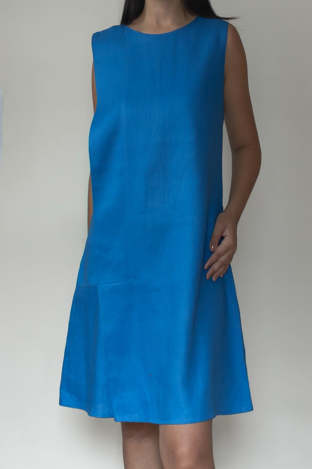 Vestido Lila 100% Linho Azul Cobalto