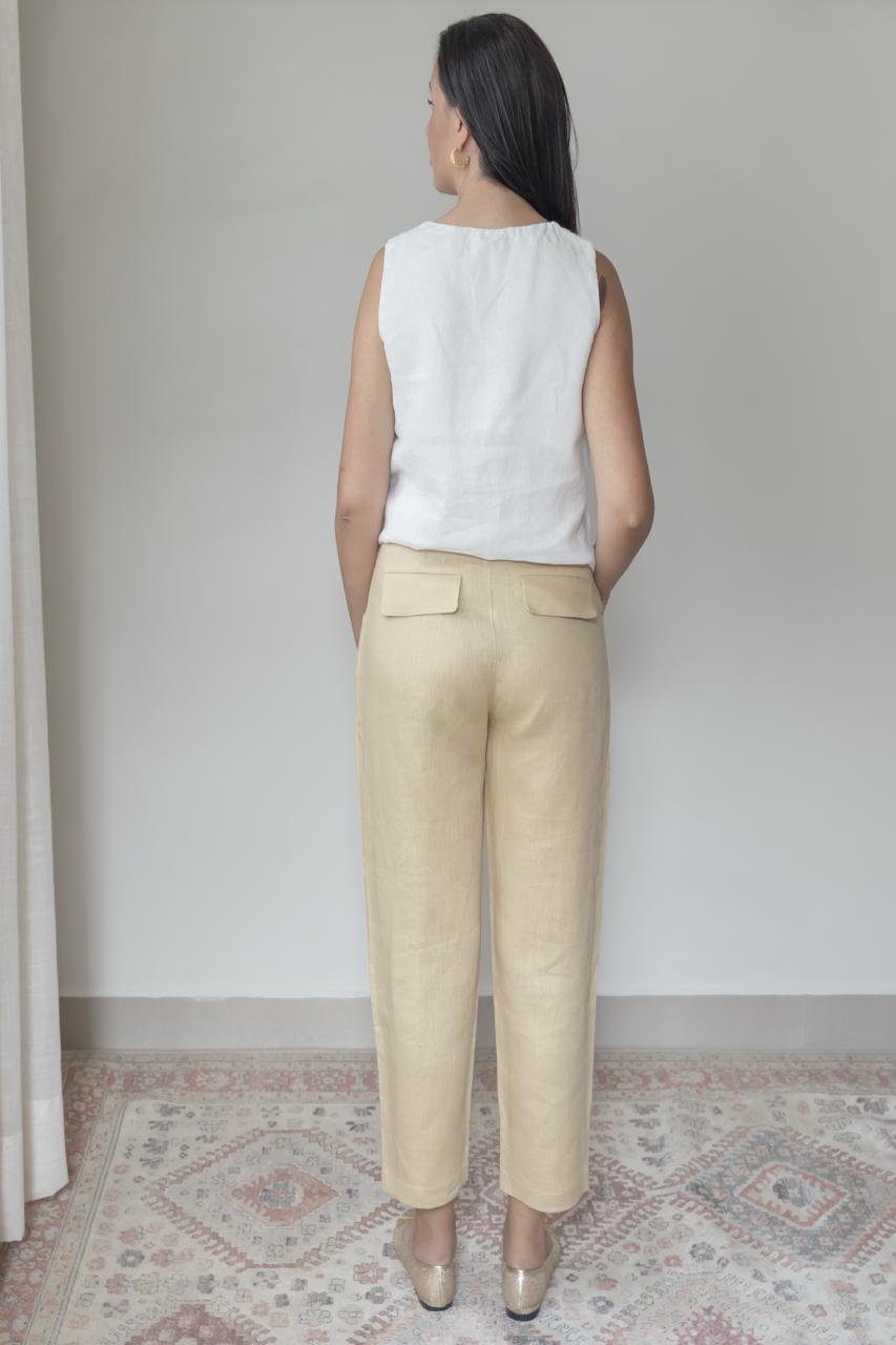 Calça Andressa 100% Linho Bege