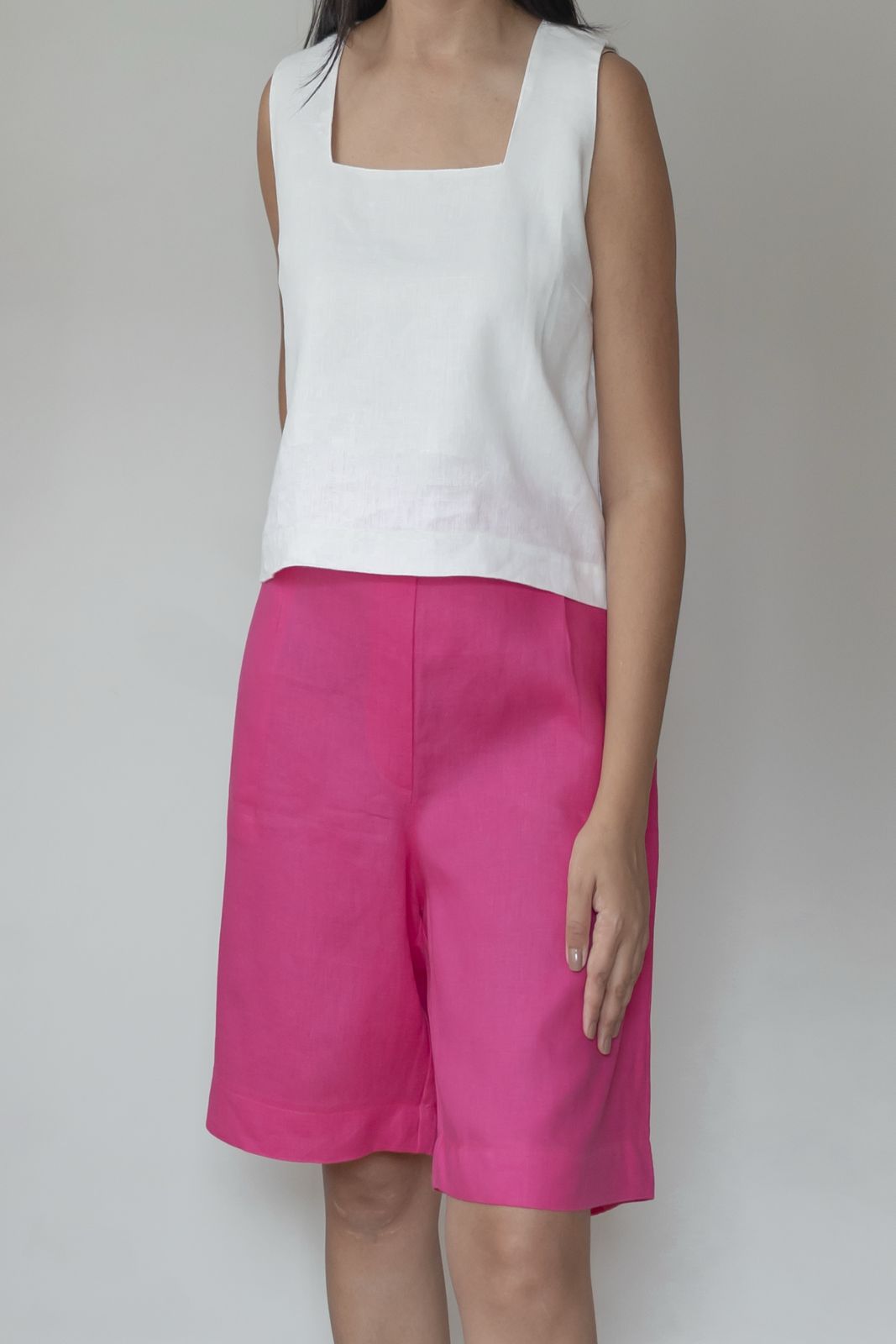 Bermuda Nara 100% Linho Pink