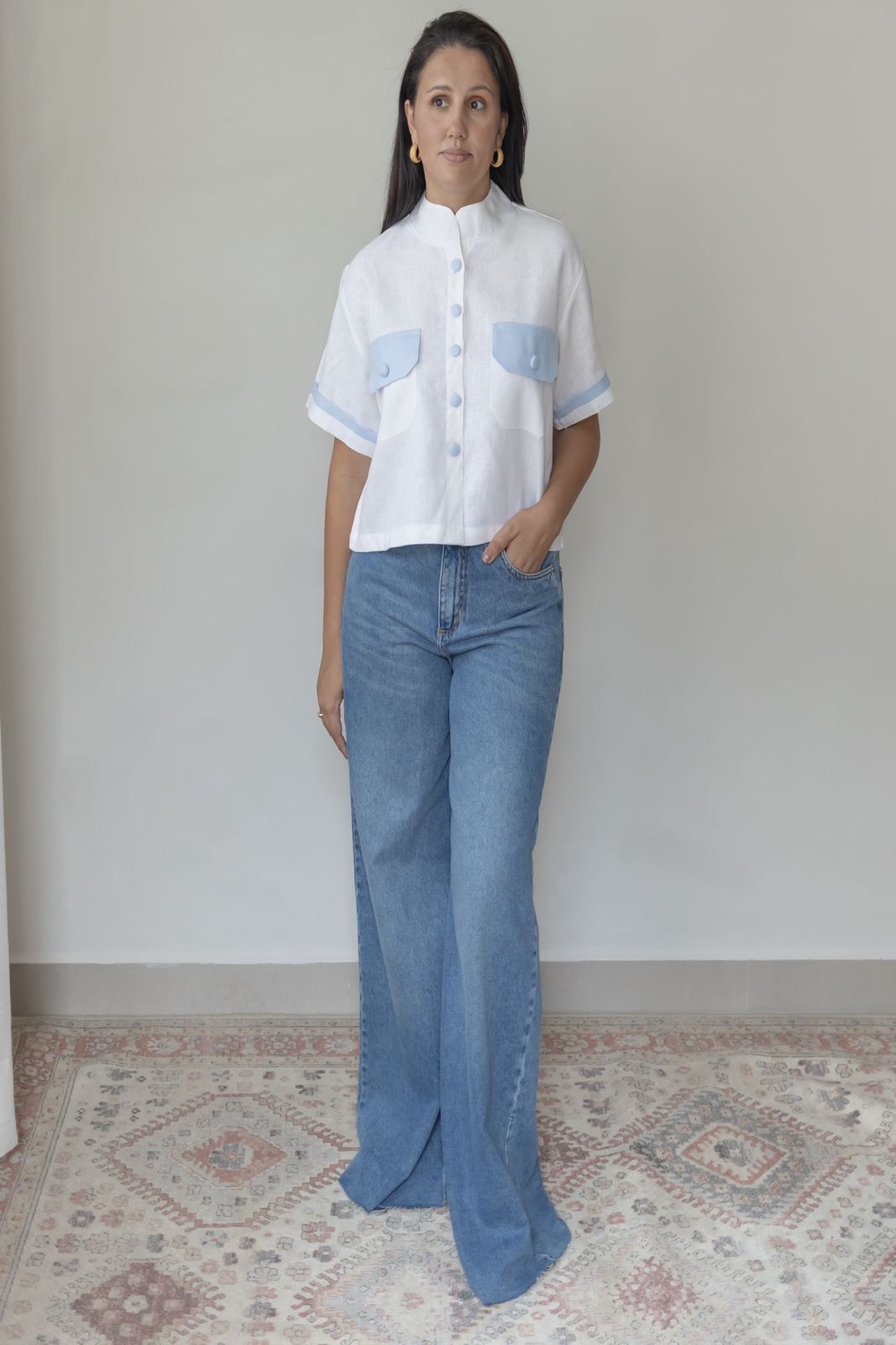 Camisa Dina 100% Linho Branca