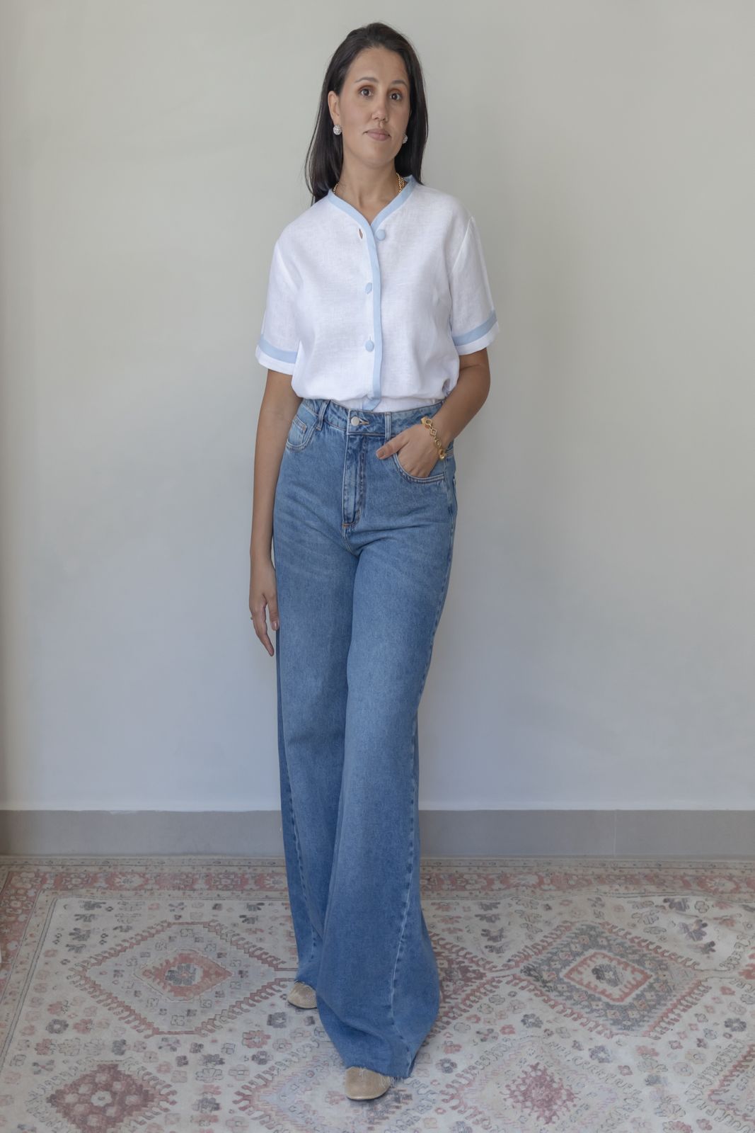 Blusa Milena 100% Linho Branca