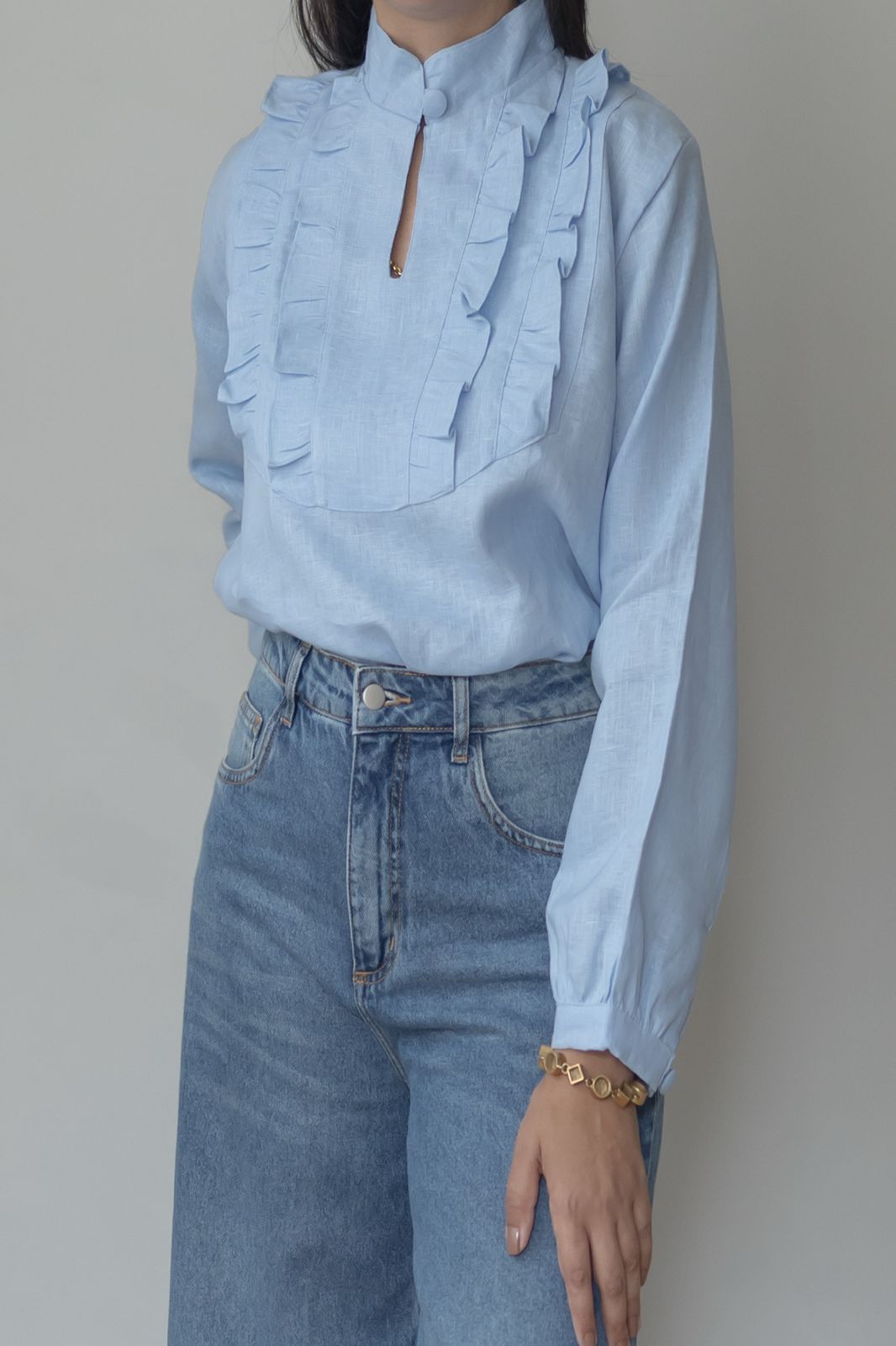 Camisa Laura 100% Linho Hortênsia