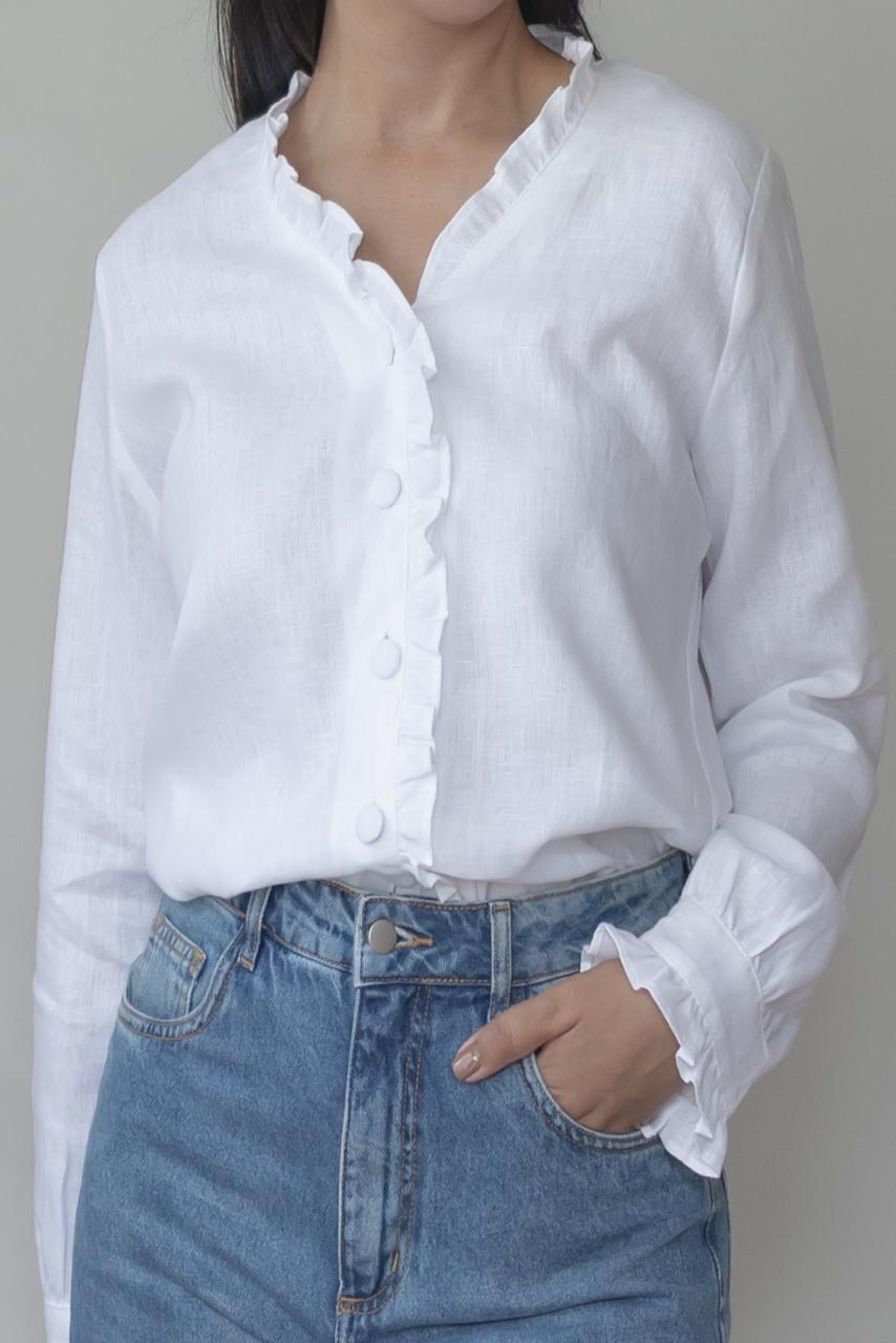 Camisa Angela 100% Linho Branca