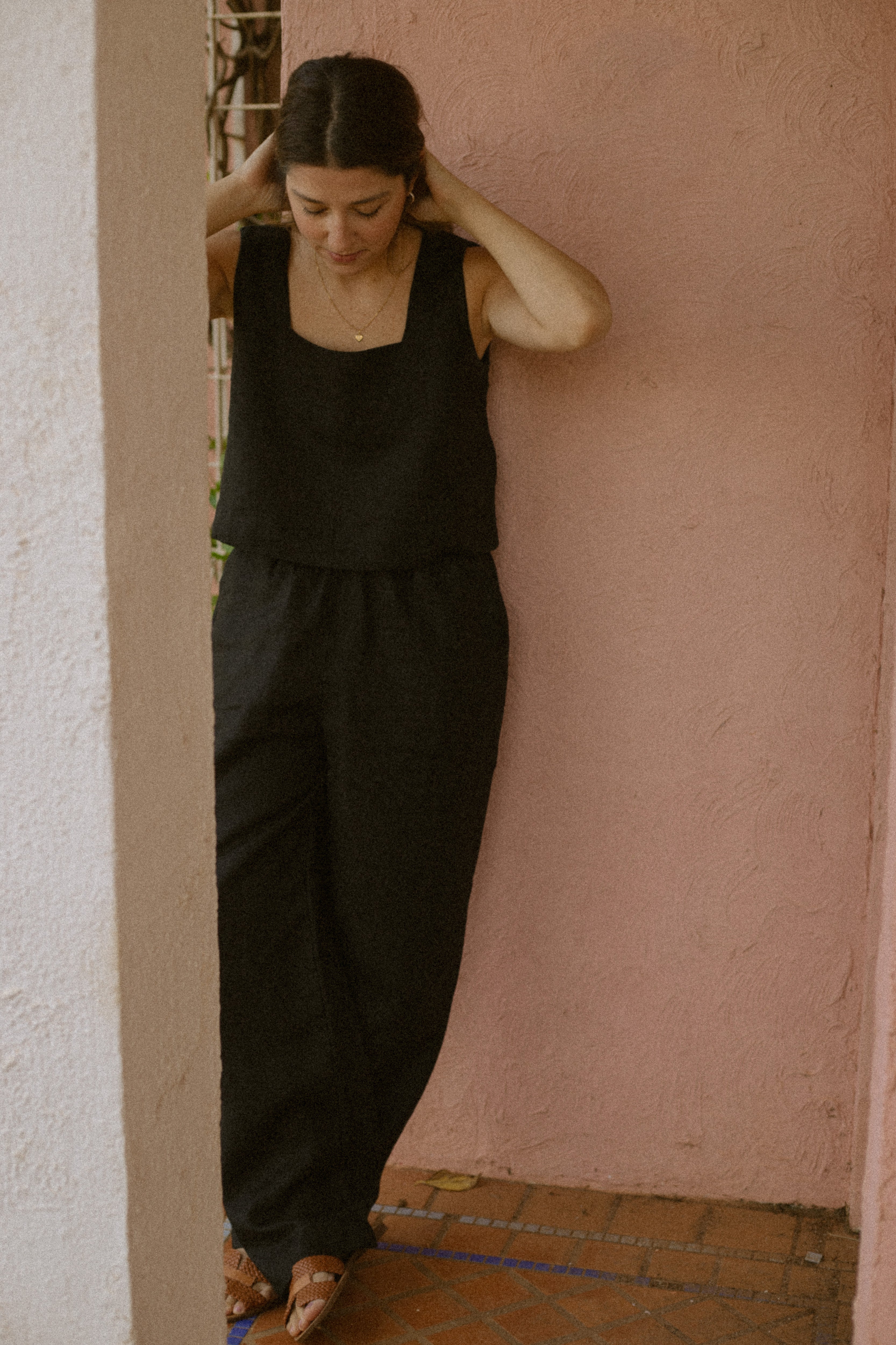 Set Lia 100% Linho Preto - 2 Peças