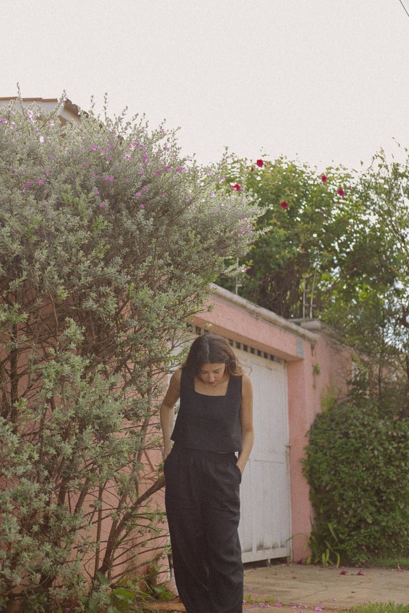 Set Lia 100% Linho Preto - 2 Peças