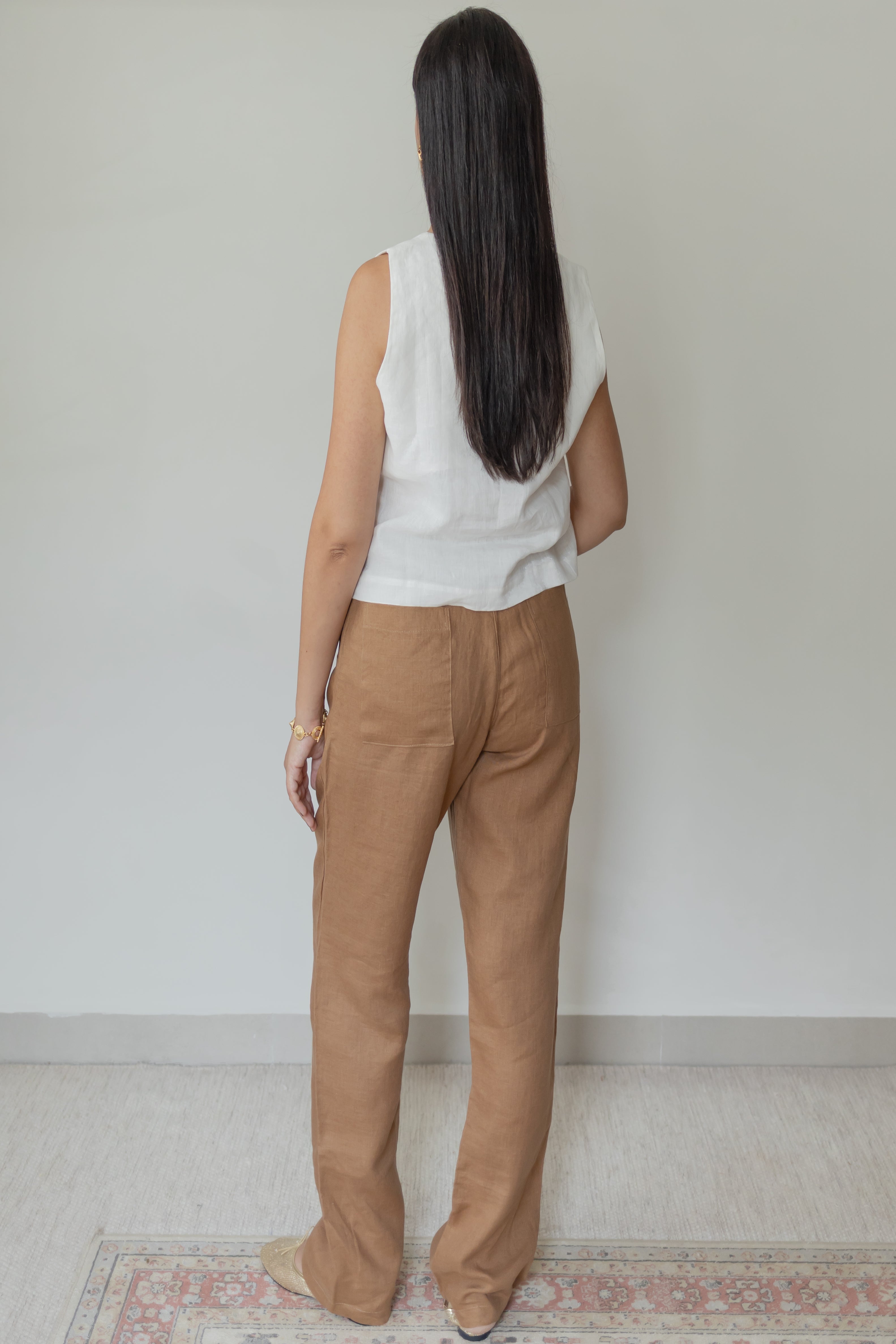 Calça Camila 100% Linho Chocolate