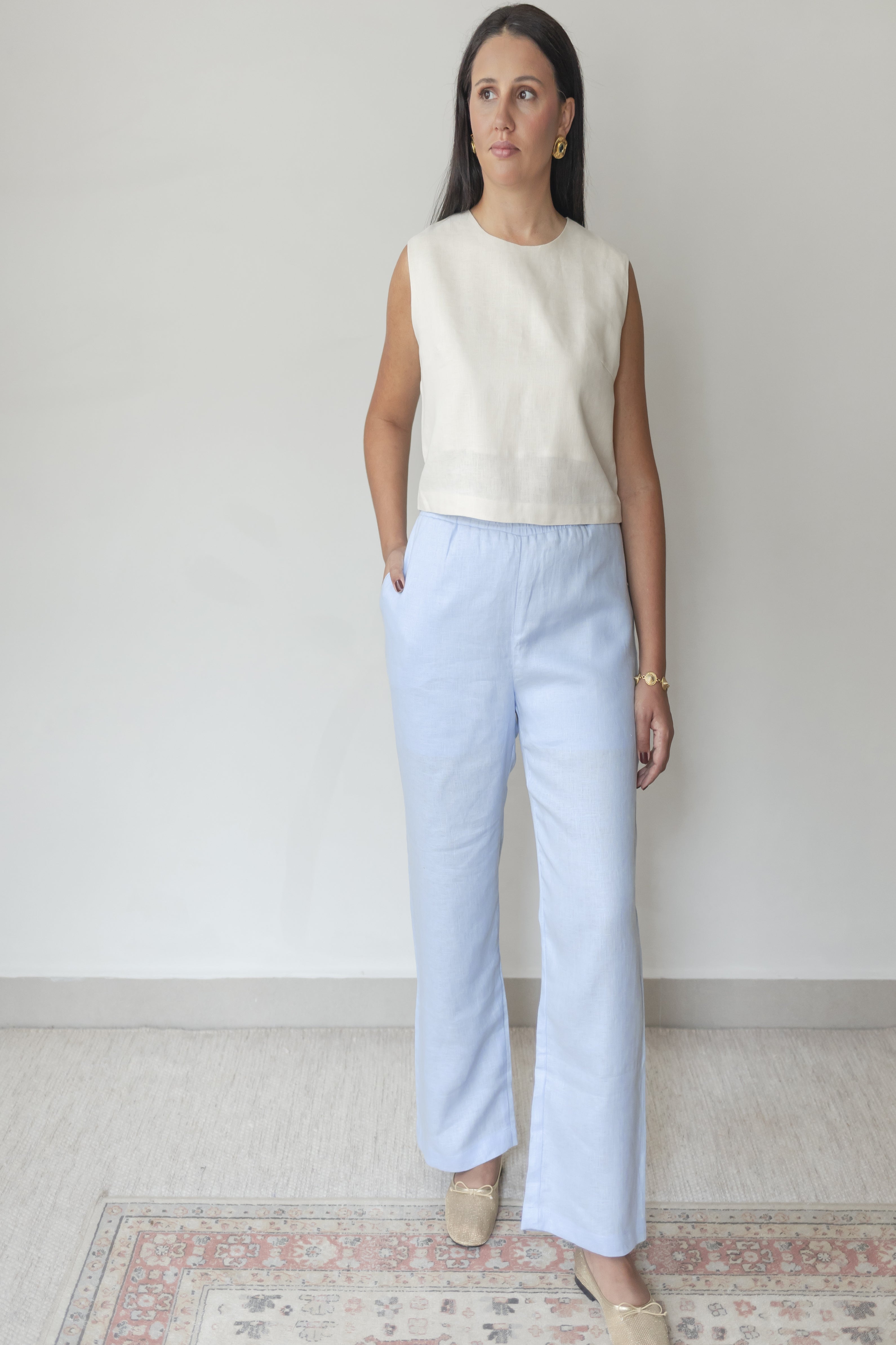 Calça Amanda 100% Linho Hortênsia