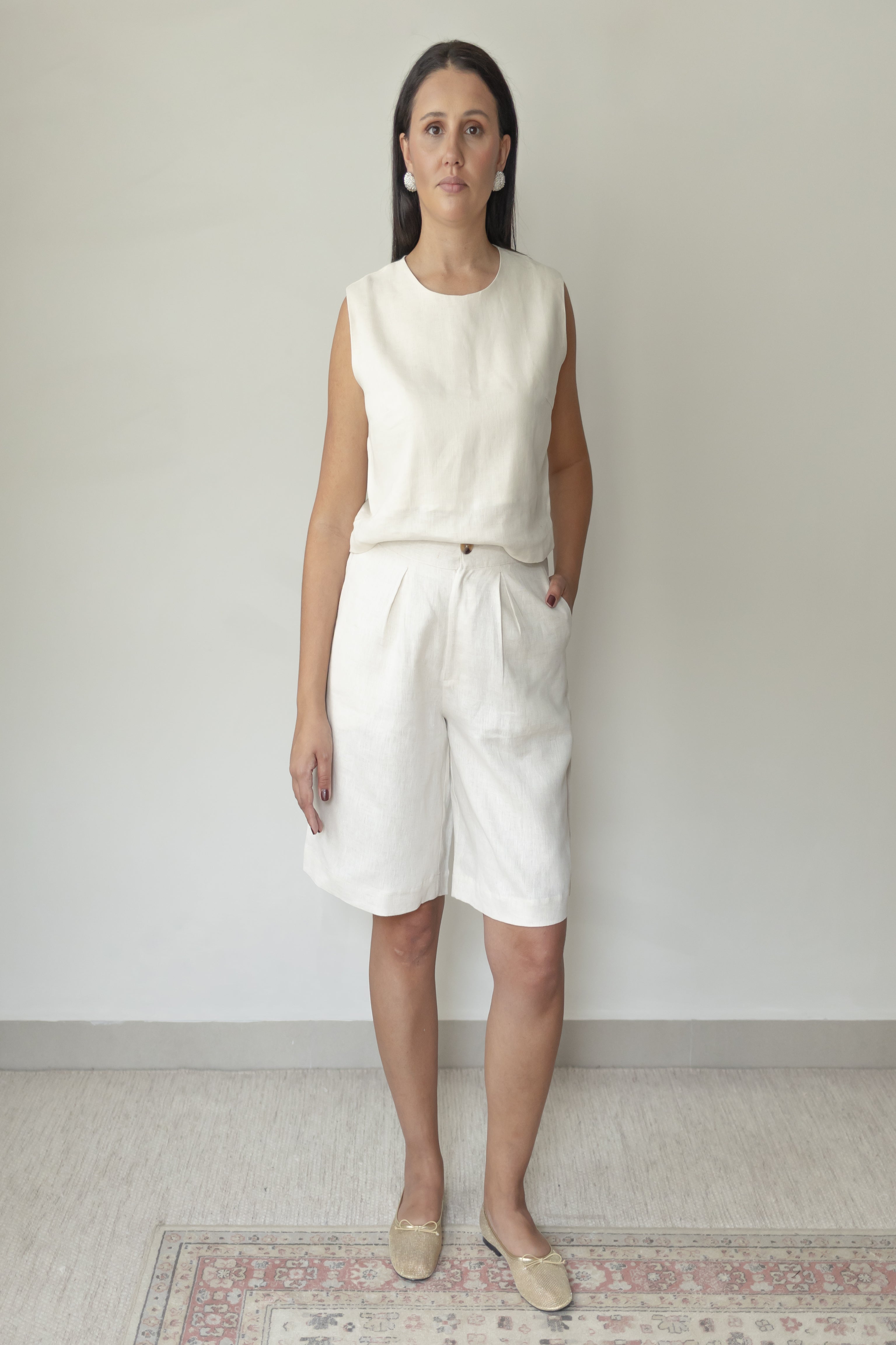 Bermuda Nara 100% Linho Cru