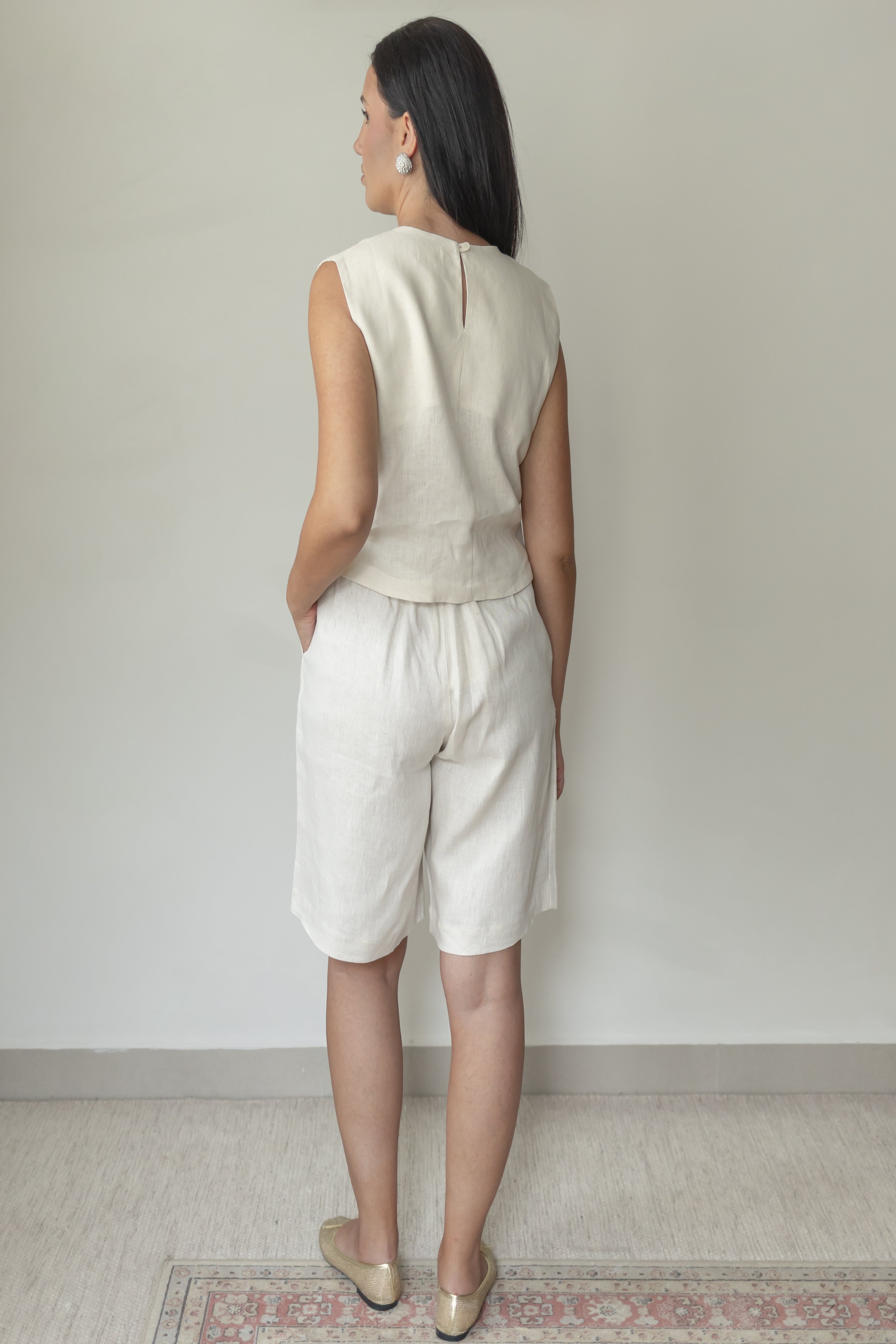 Bermuda Nara 100% Linho Cru