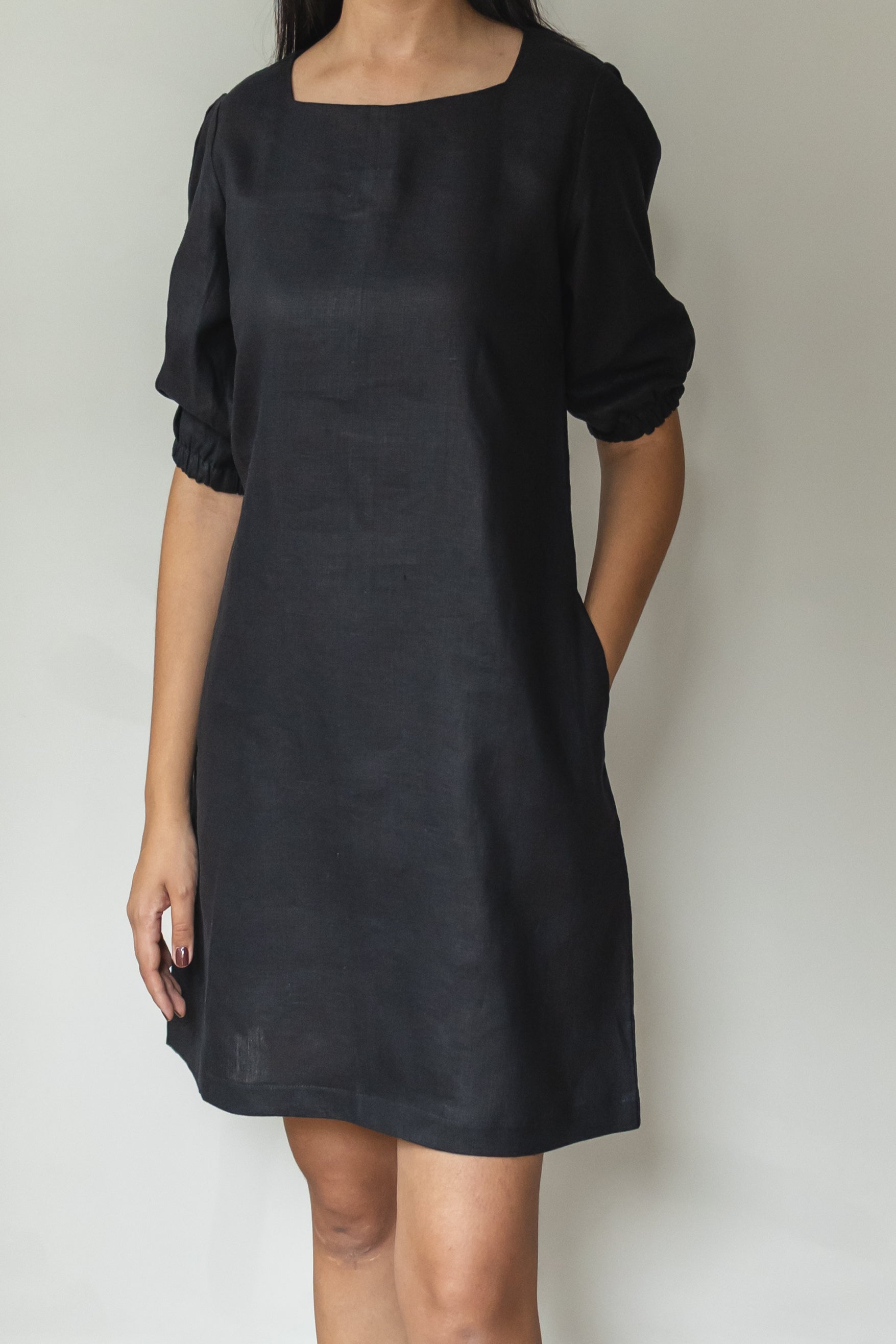 Vestido Lara 100% Linho Preto