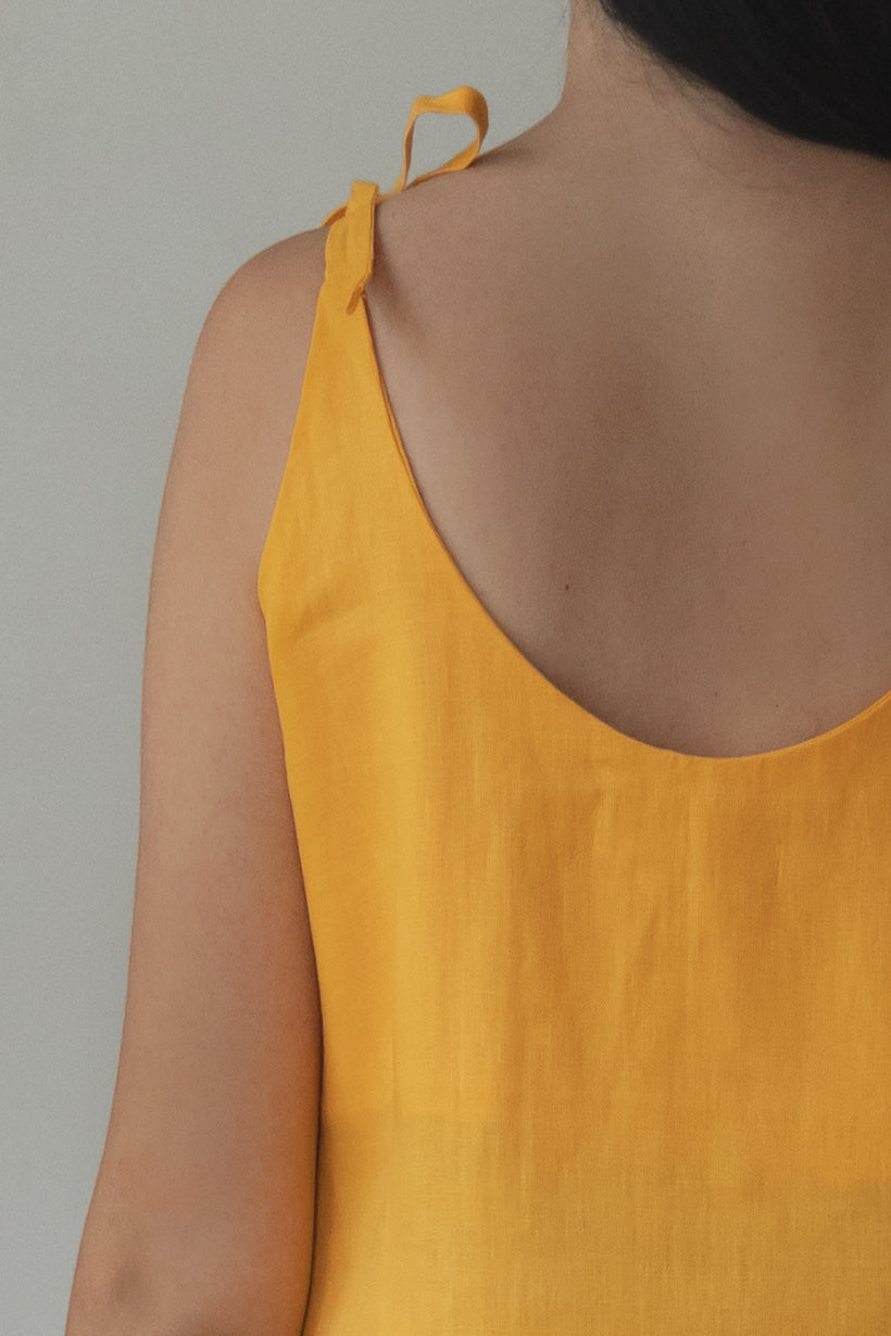 Vestido Letícia 100% Mostarda