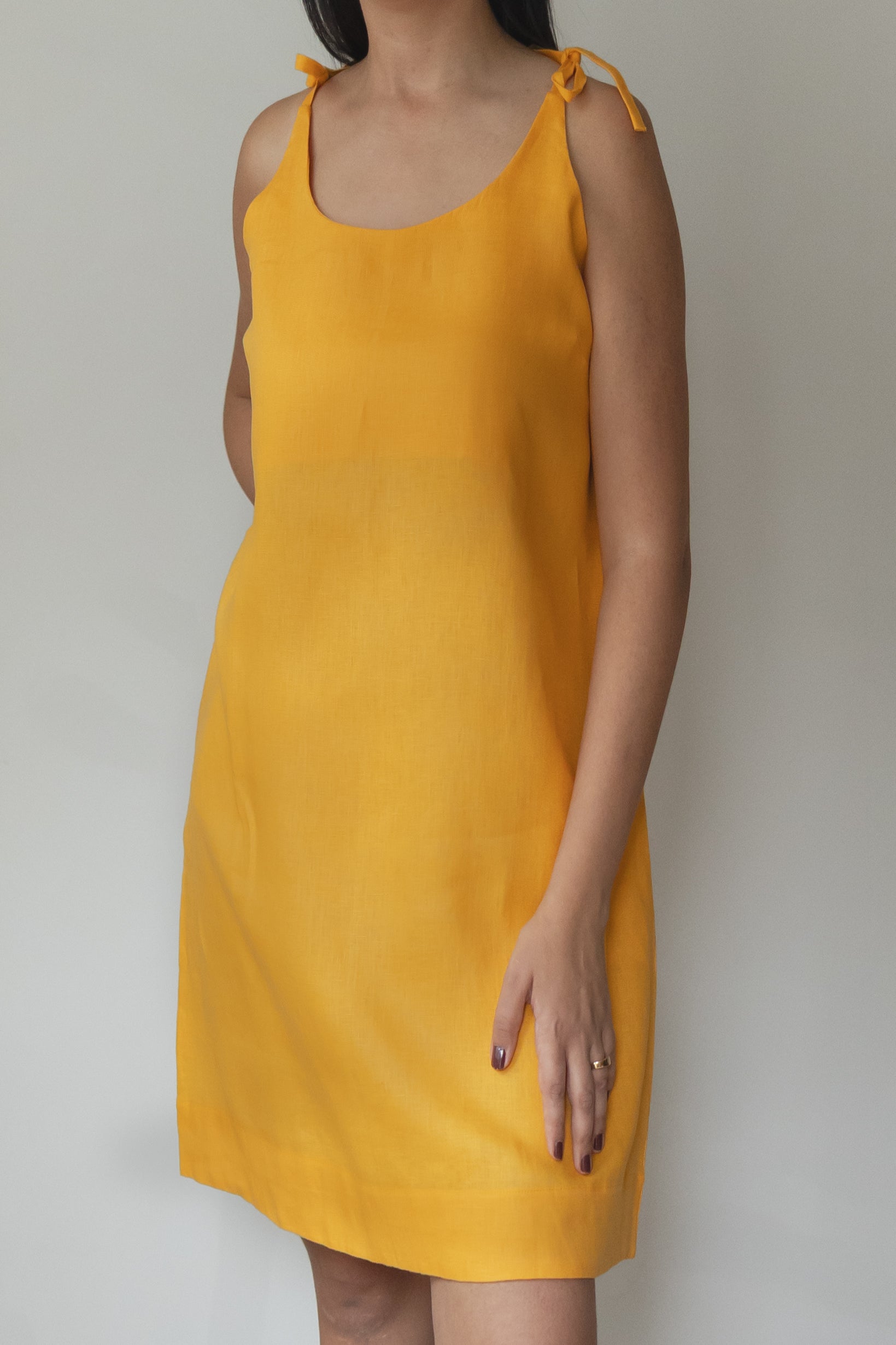 Vestido Letícia 100% Mostarda