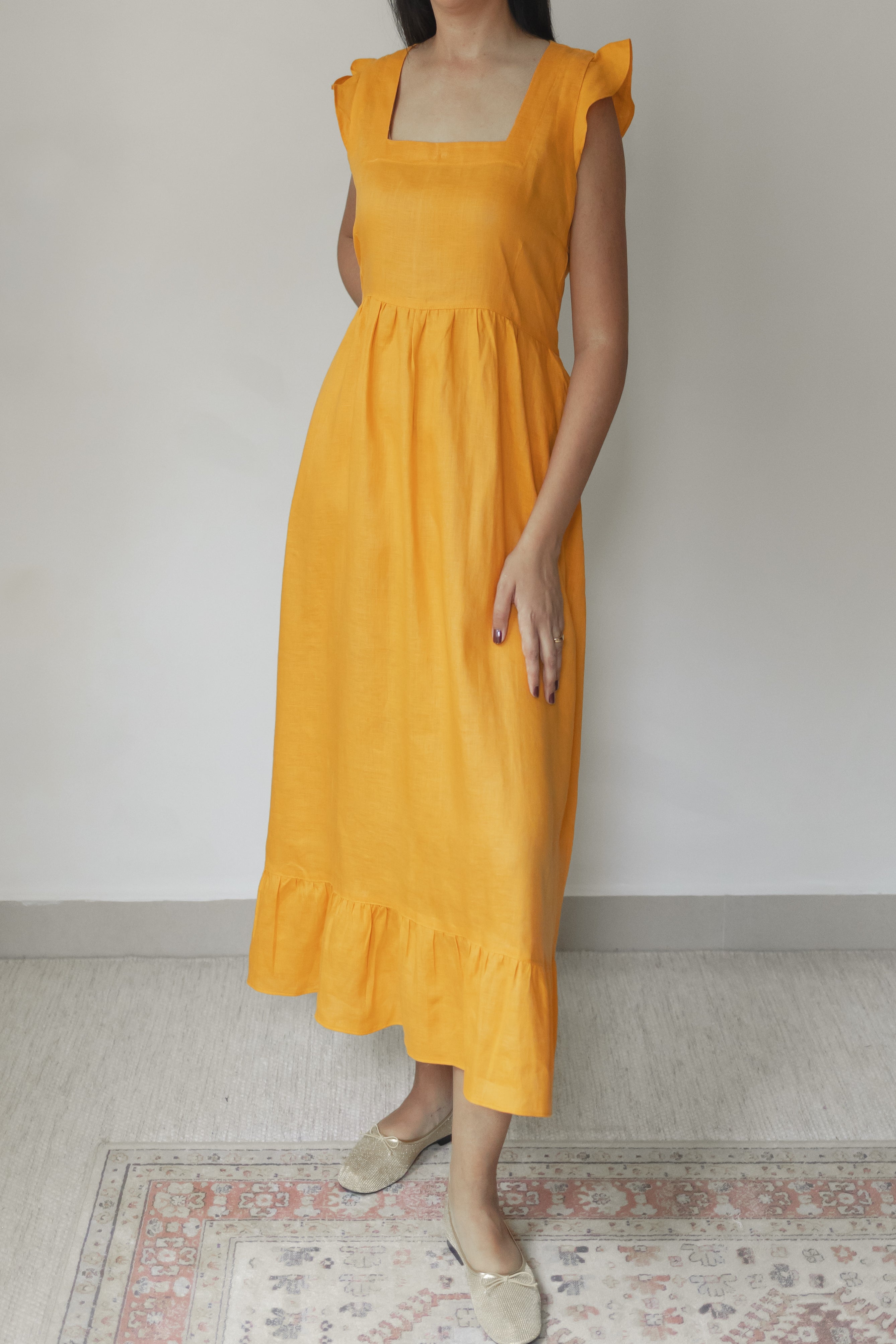 Vestido Luiza 100% Mostarda