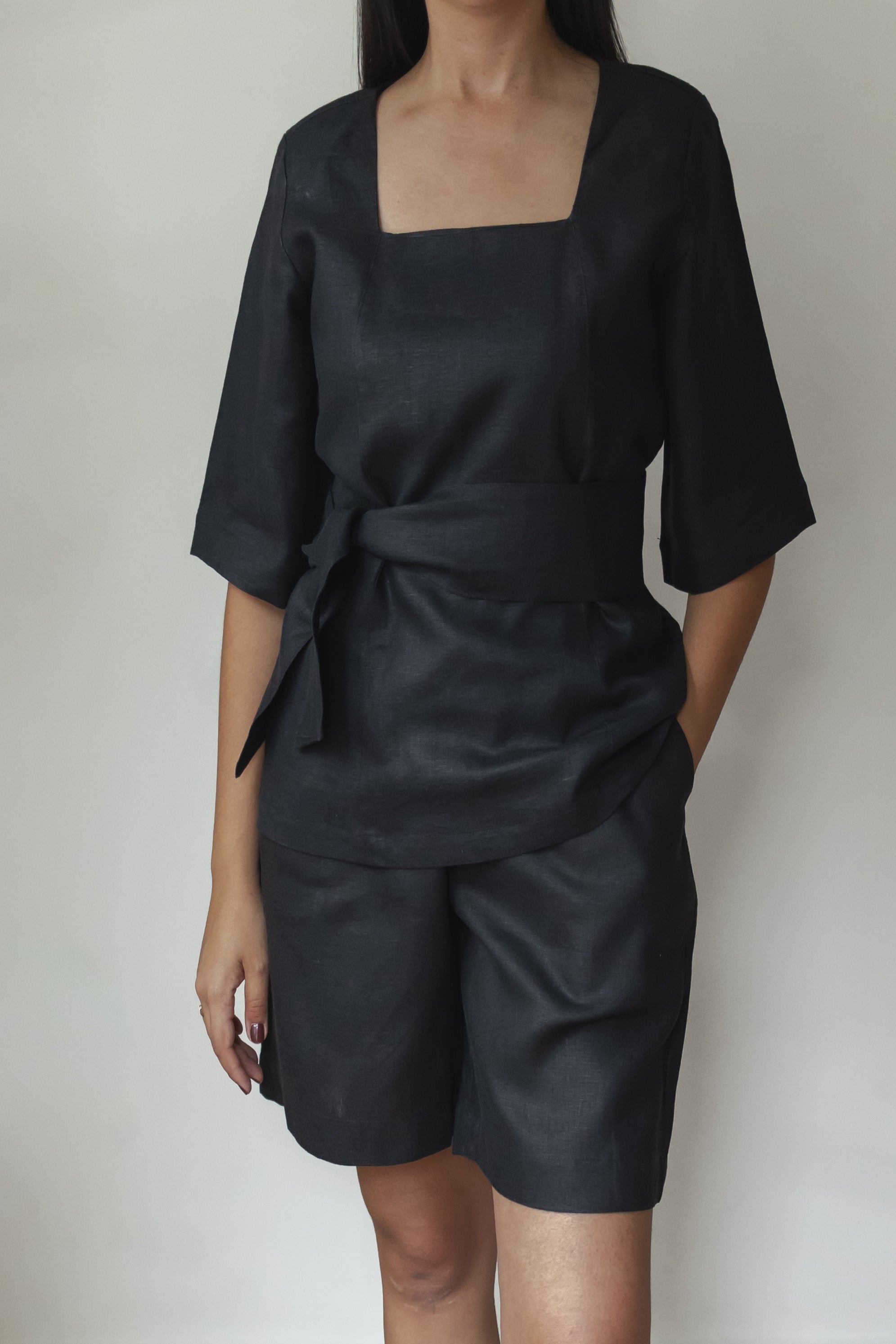 Blusa Bianca 100% Linho Preto