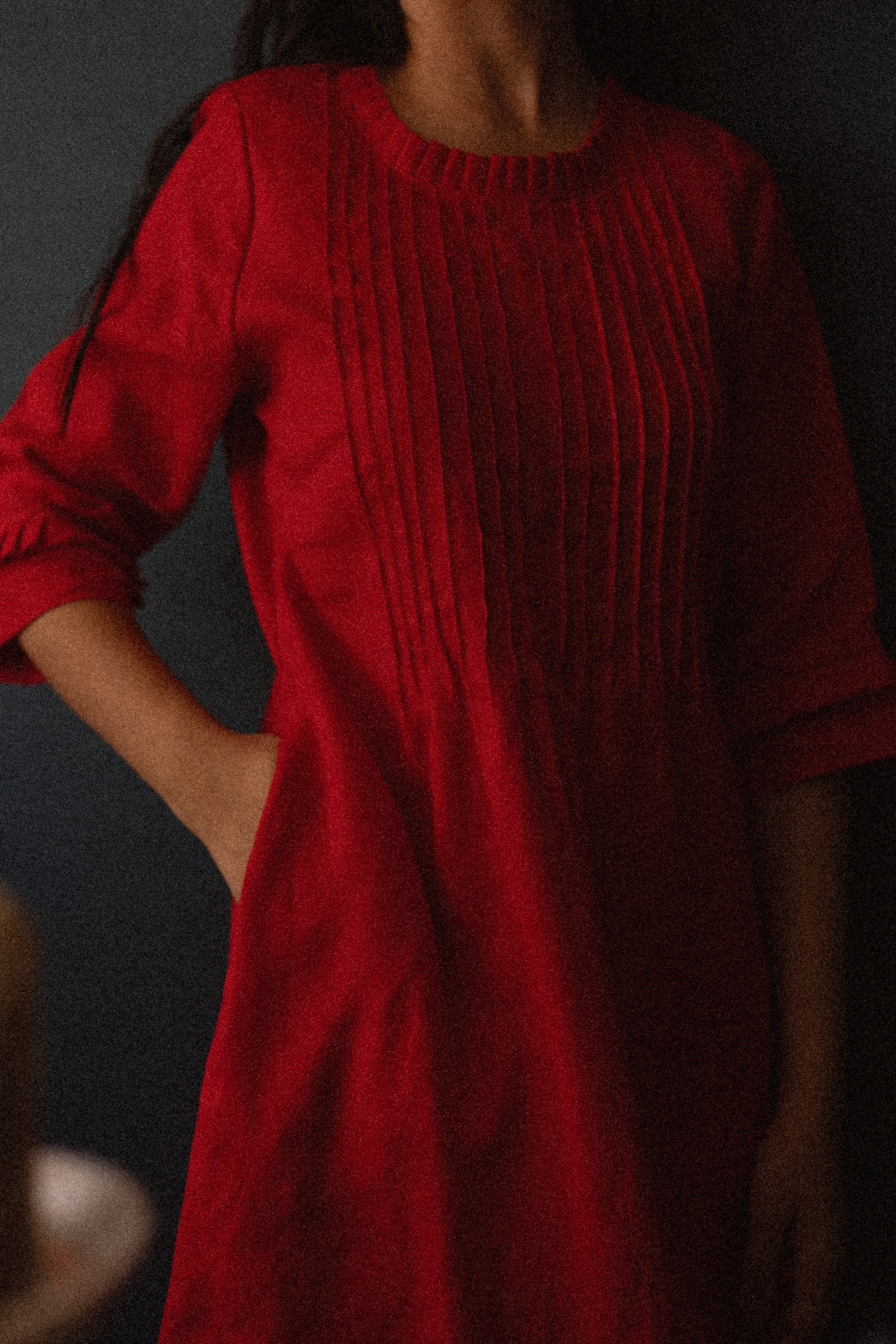 Vestido Alpina 100% Linho Cereja