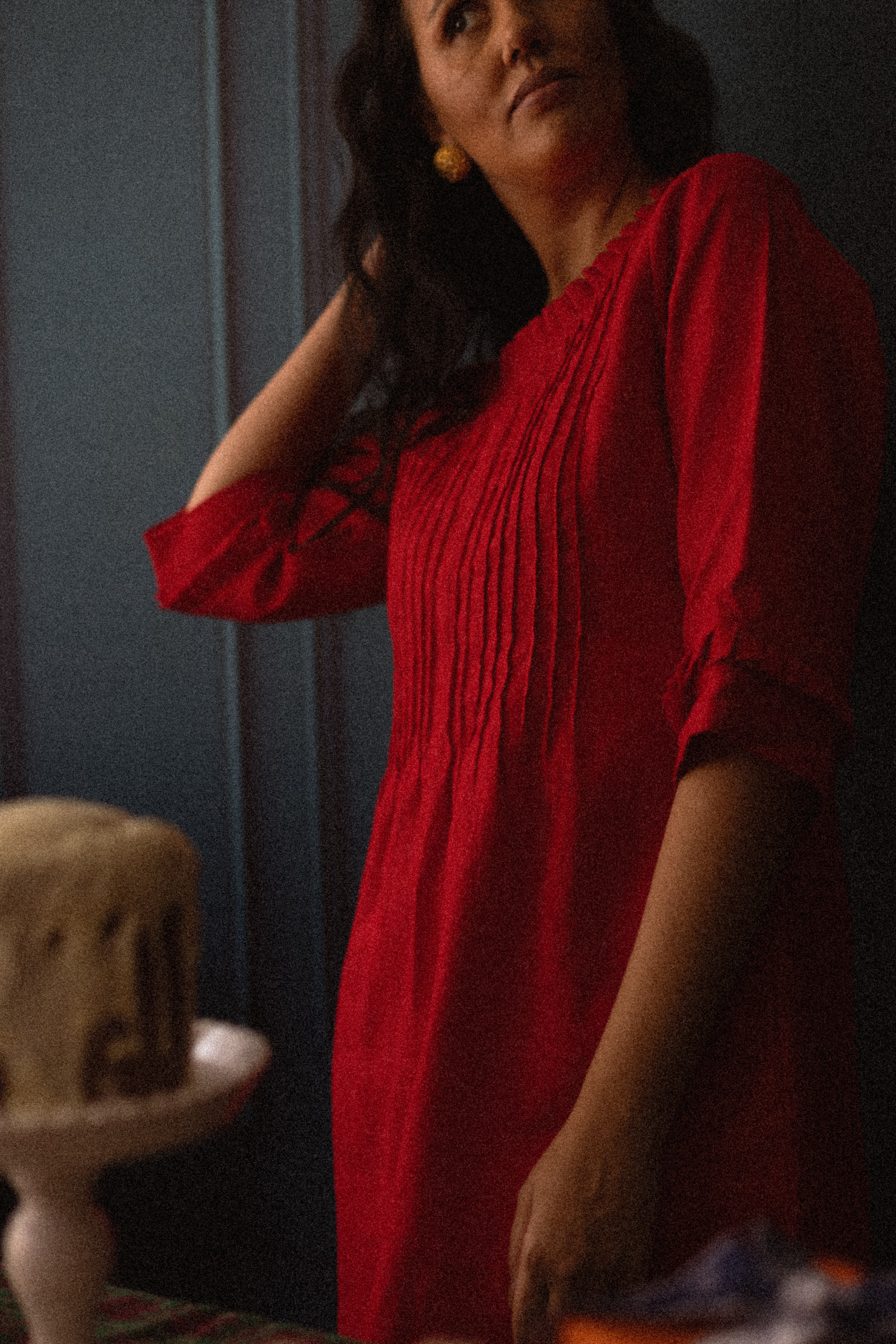 Vestido Alpina 100% Linho Cereja