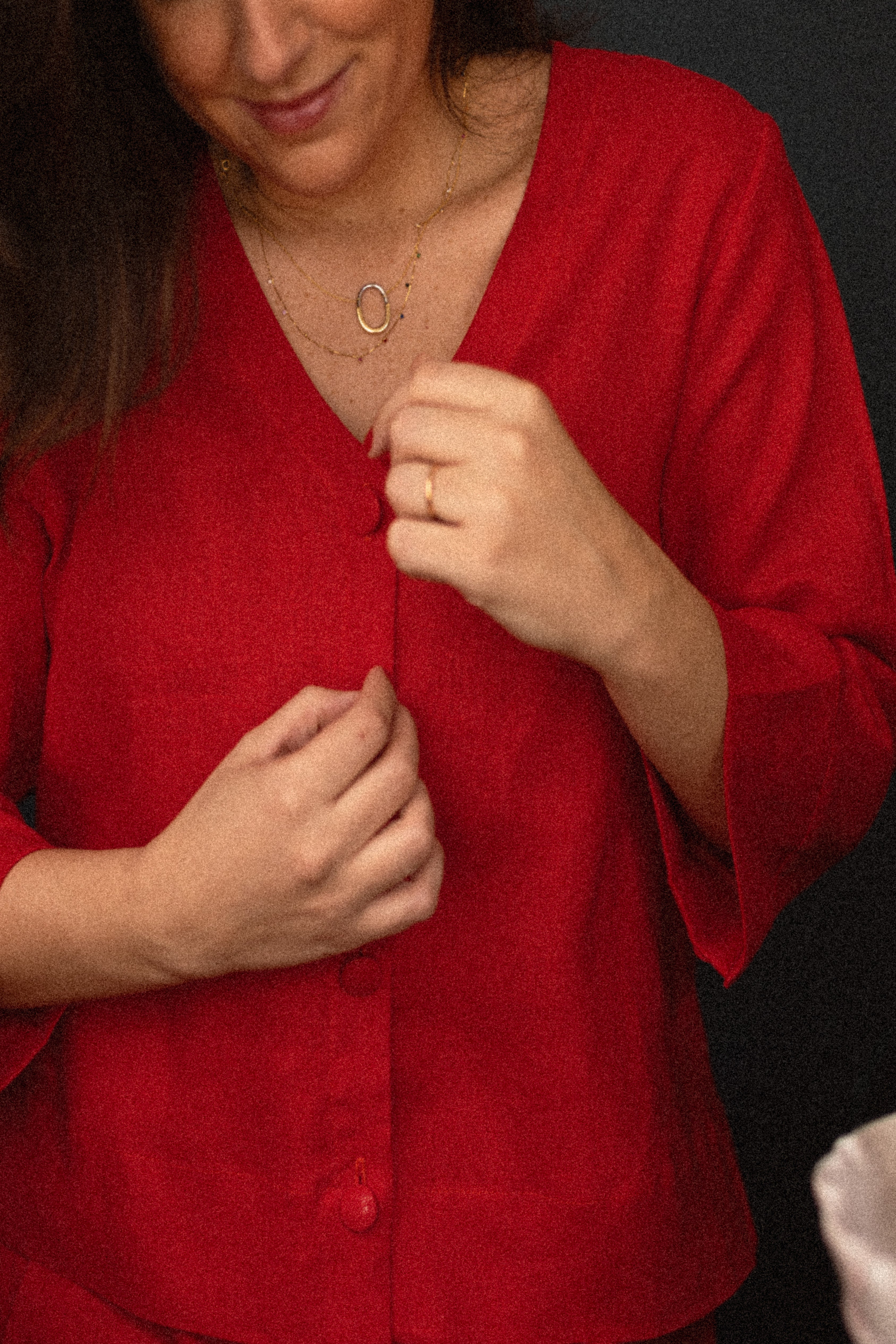 Blusa Helena 100% Linho Cereja