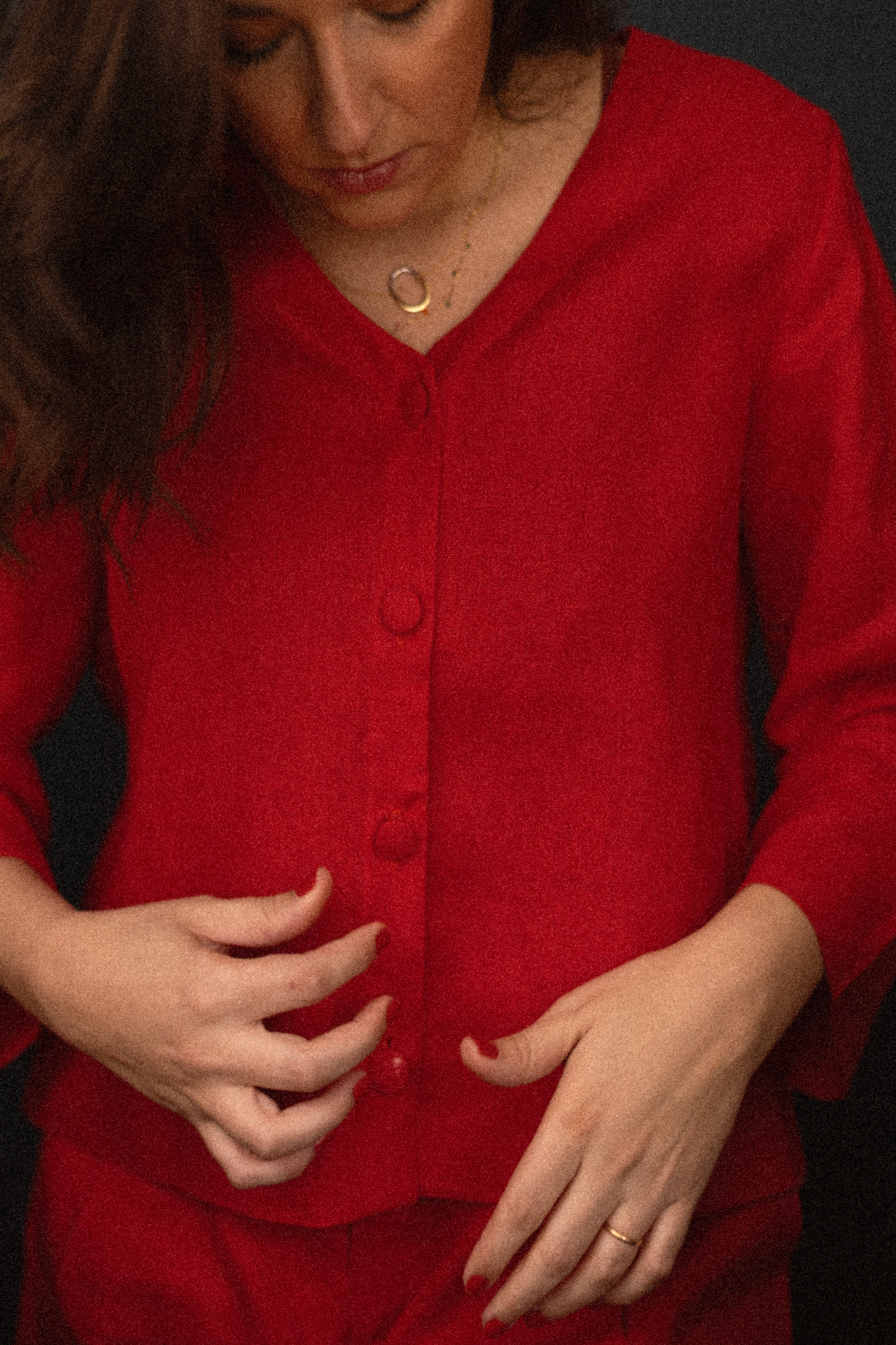 Blusa Helena 100% Linho Cereja