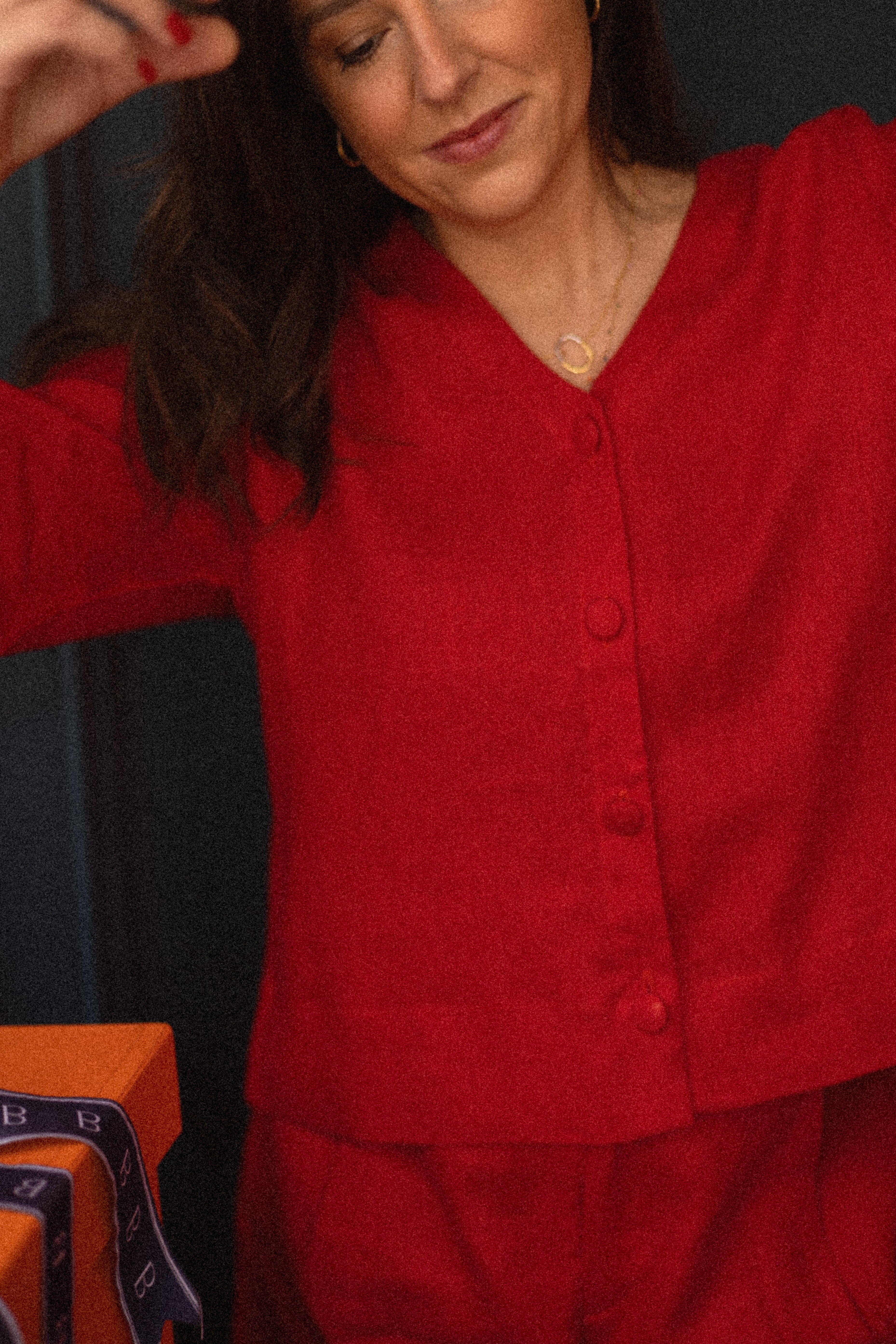 Blusa Helena 100% Linho Cereja