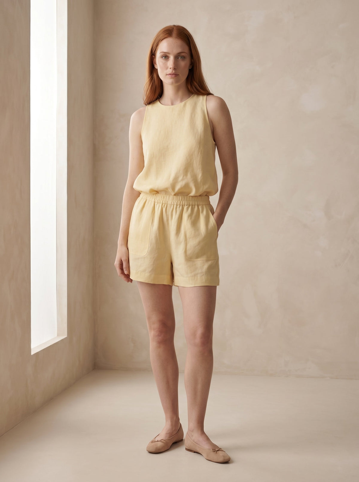 Bermuda Dora Amarelo Bebê — Frente 02 #Cor_Amarelo Bebê