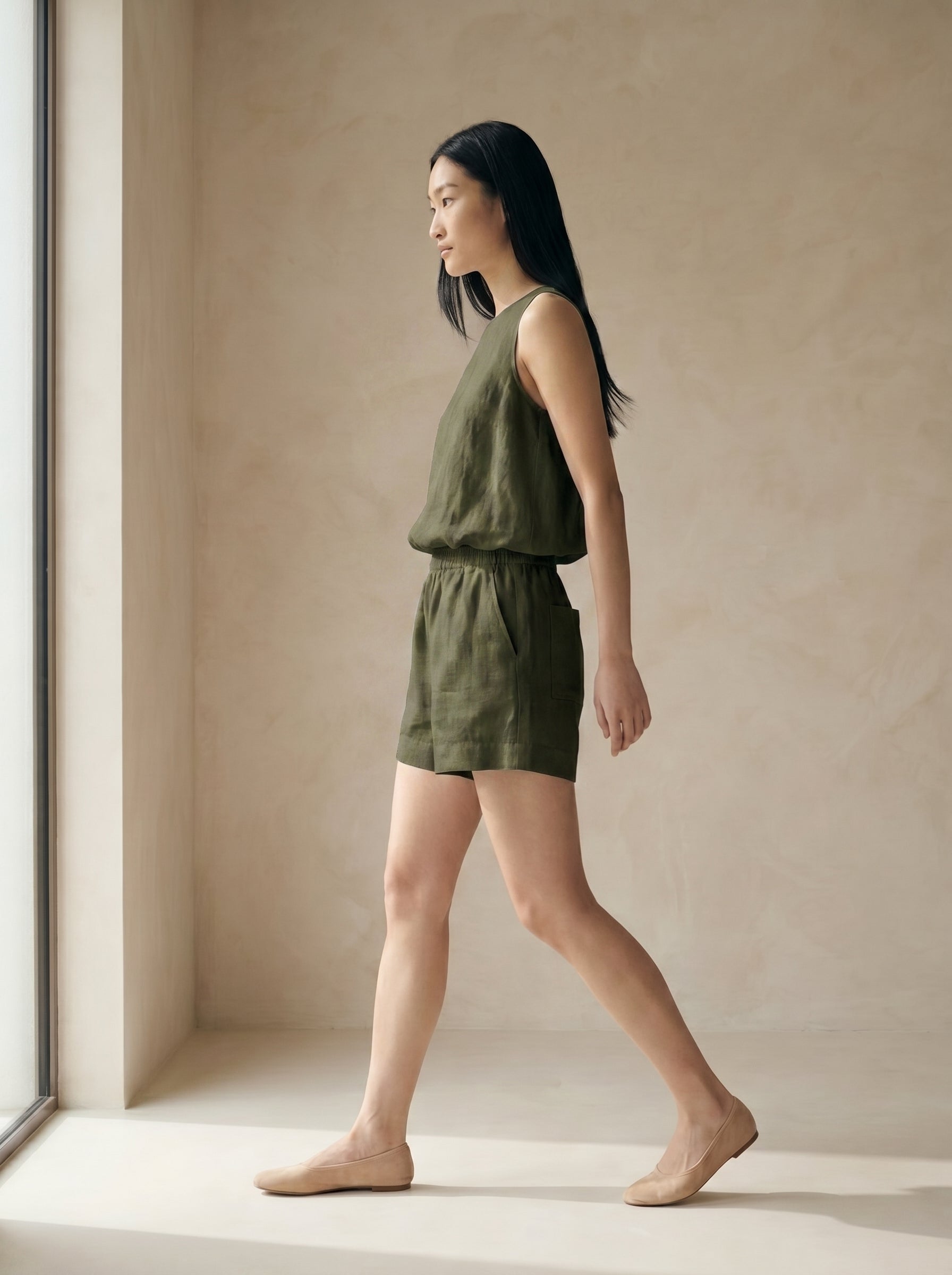 Bermuda Dora Verde Militar — Lateral 01 #Cor_Verde Militar