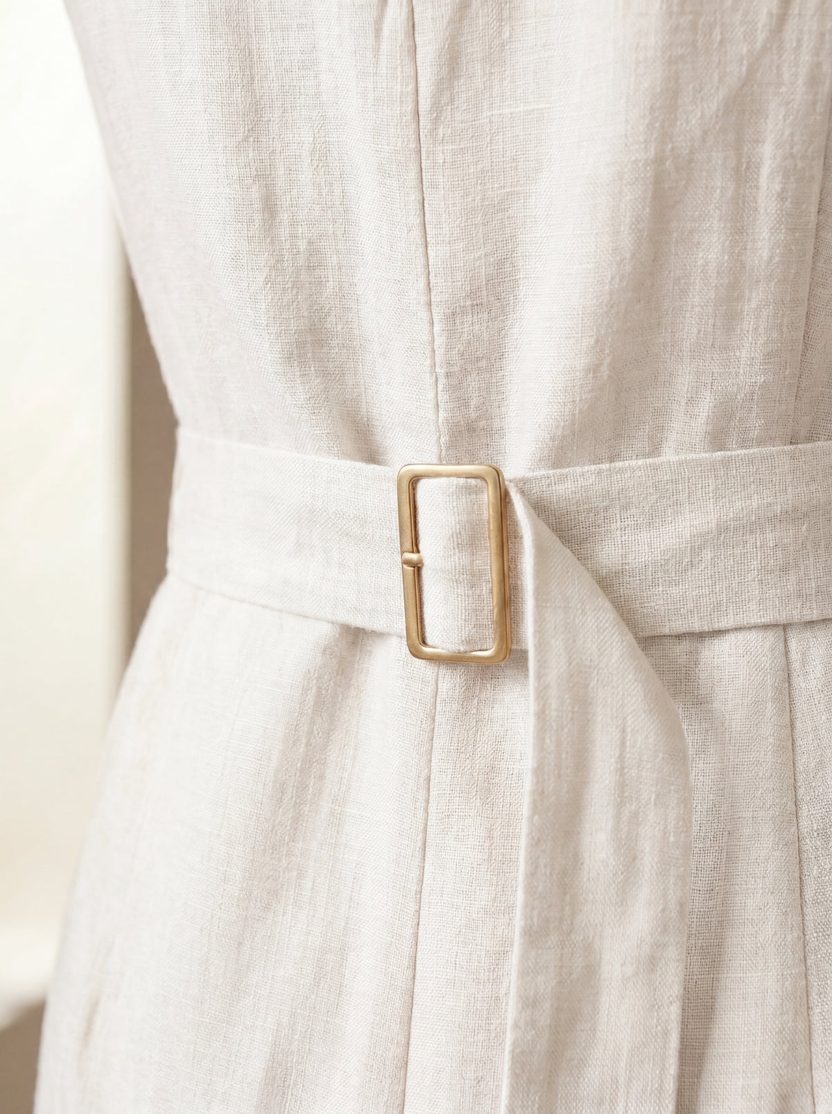 Vestido Midi Carol Cru — Detalhe 02 #Cor_Cru