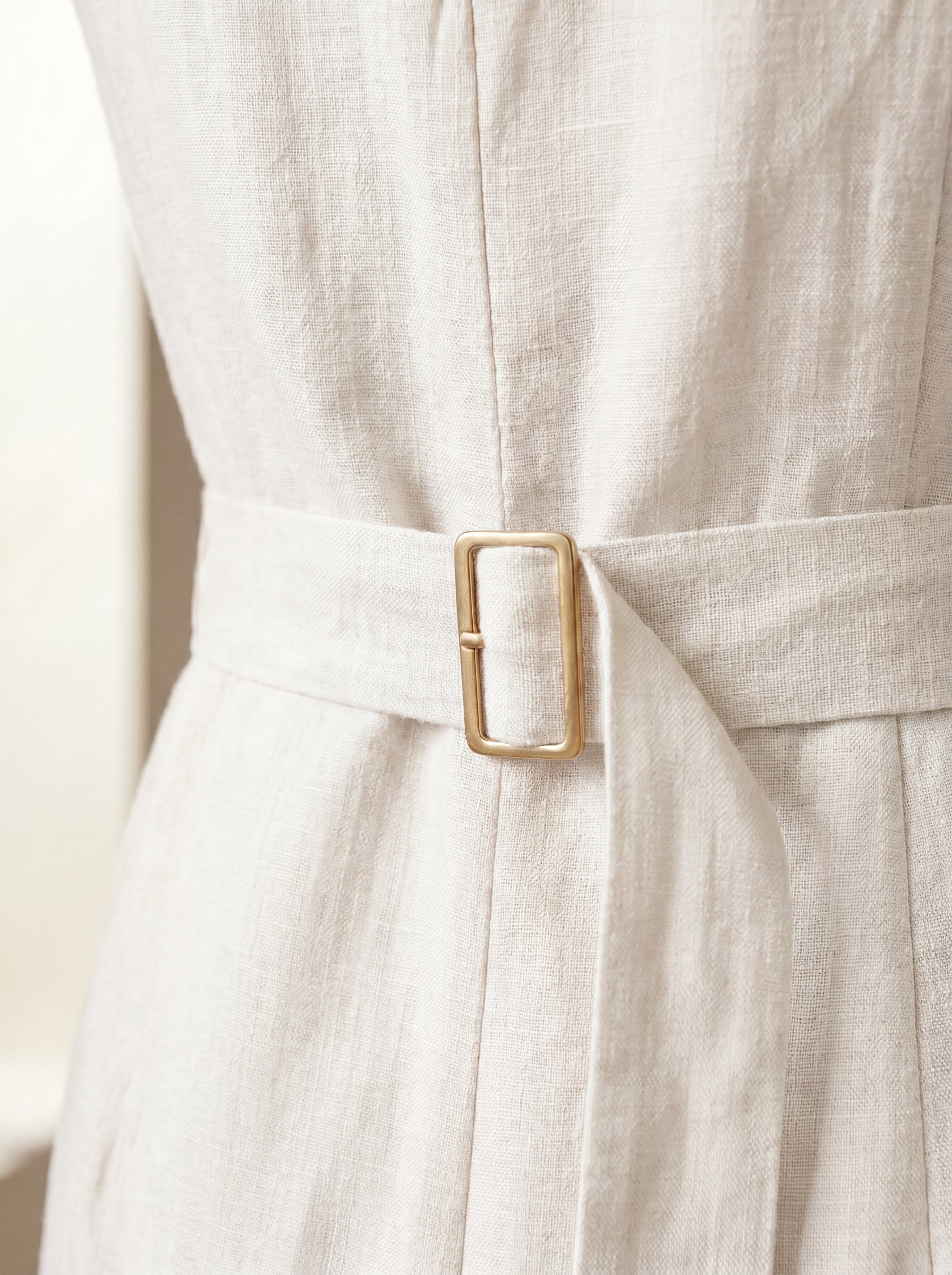 Vestido Midi Carol Cru — Detalhe 02 #Cor_Cru