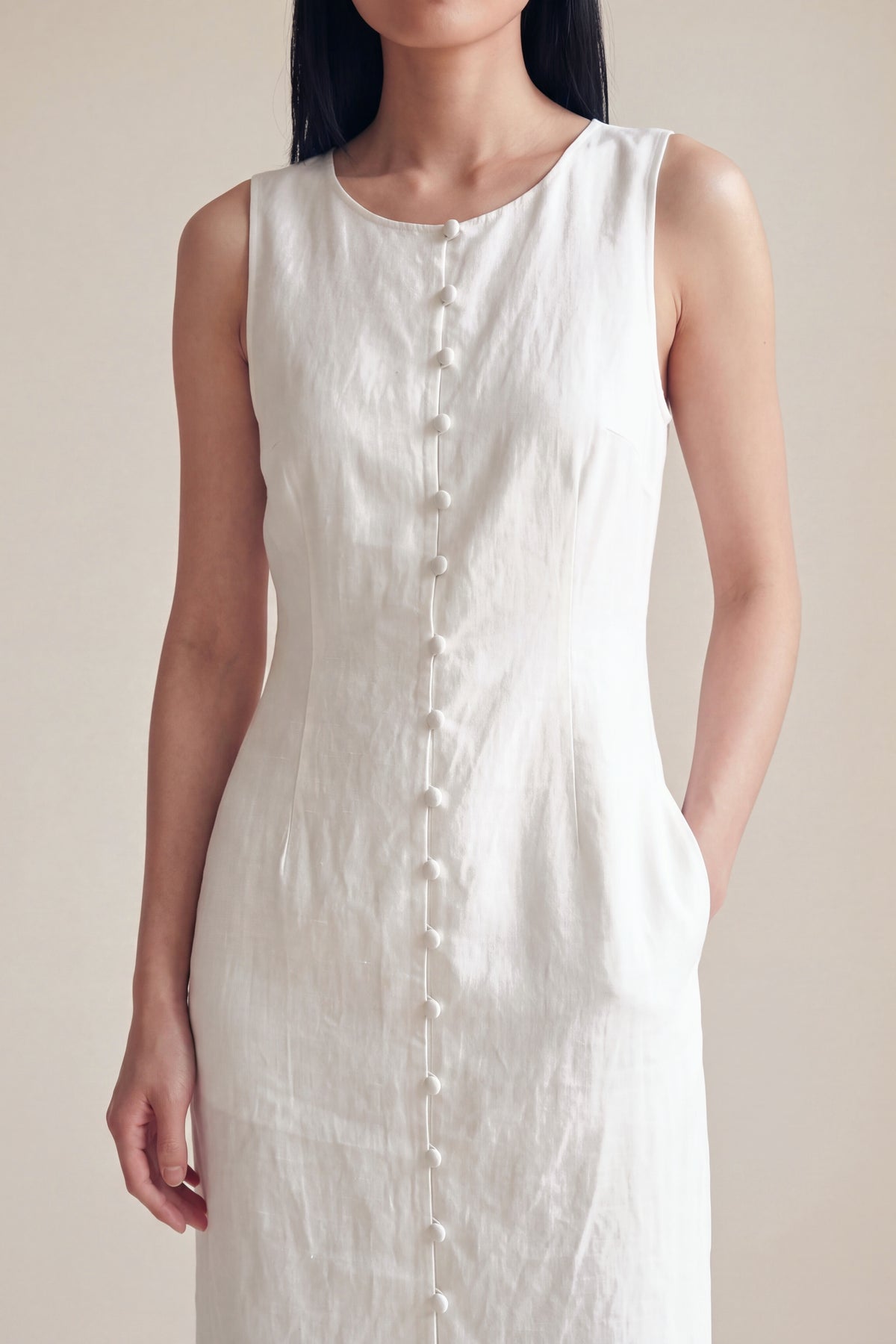 Vestido Midi Carol Branco — Detalhe