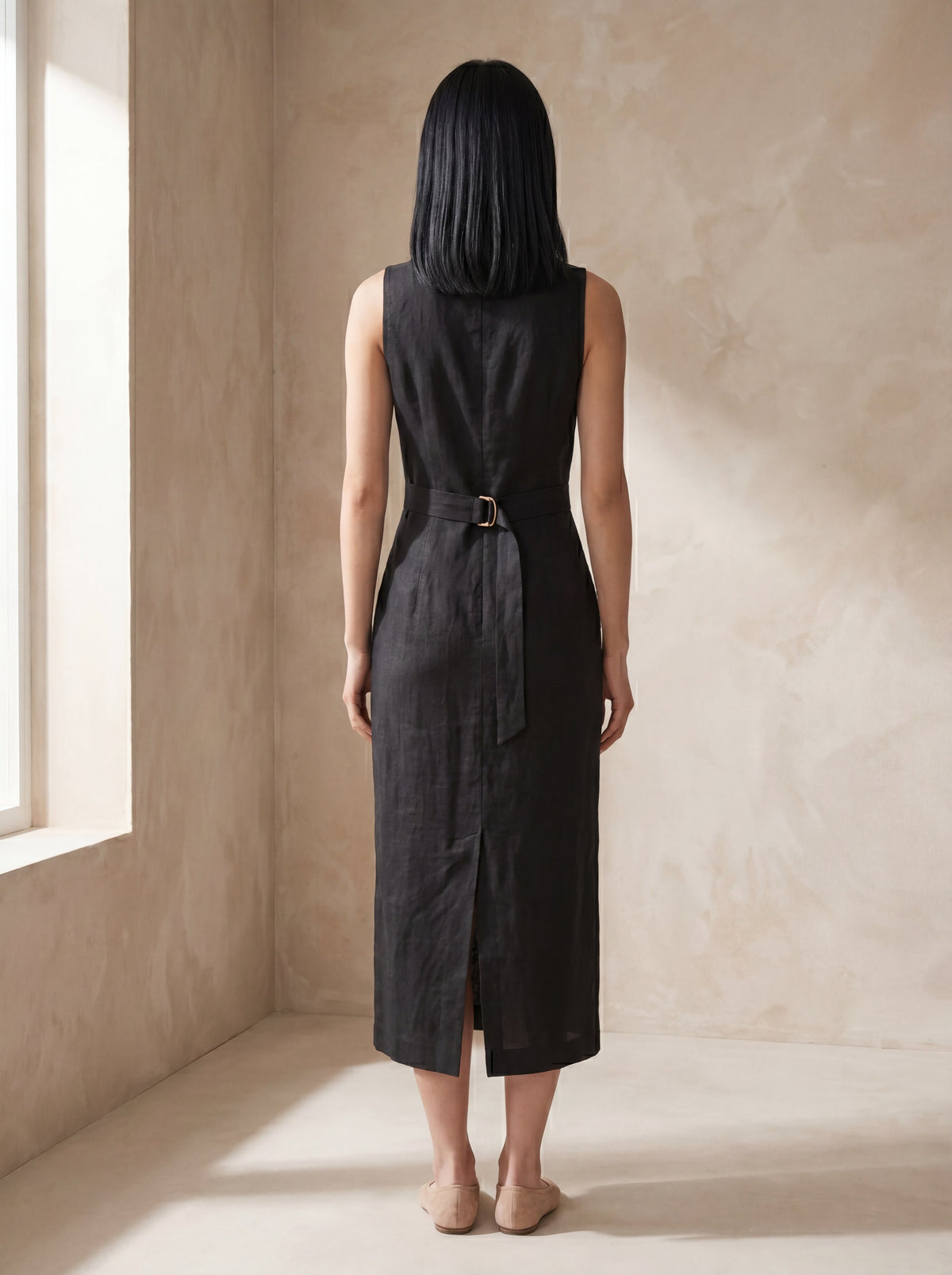 Vestido Midi Carol Preto — Costas 01 #Cor_Preto