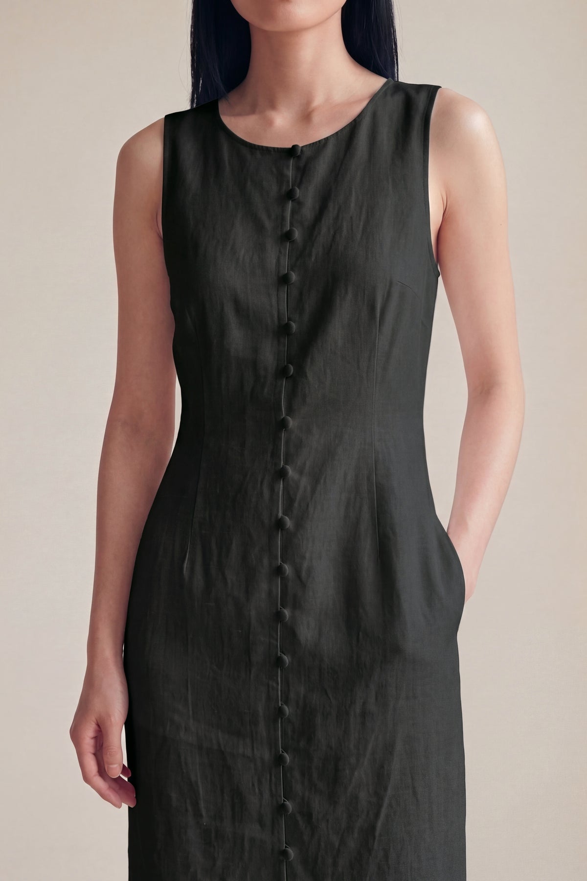 Vestido Midi Carol Preto — Detalhe