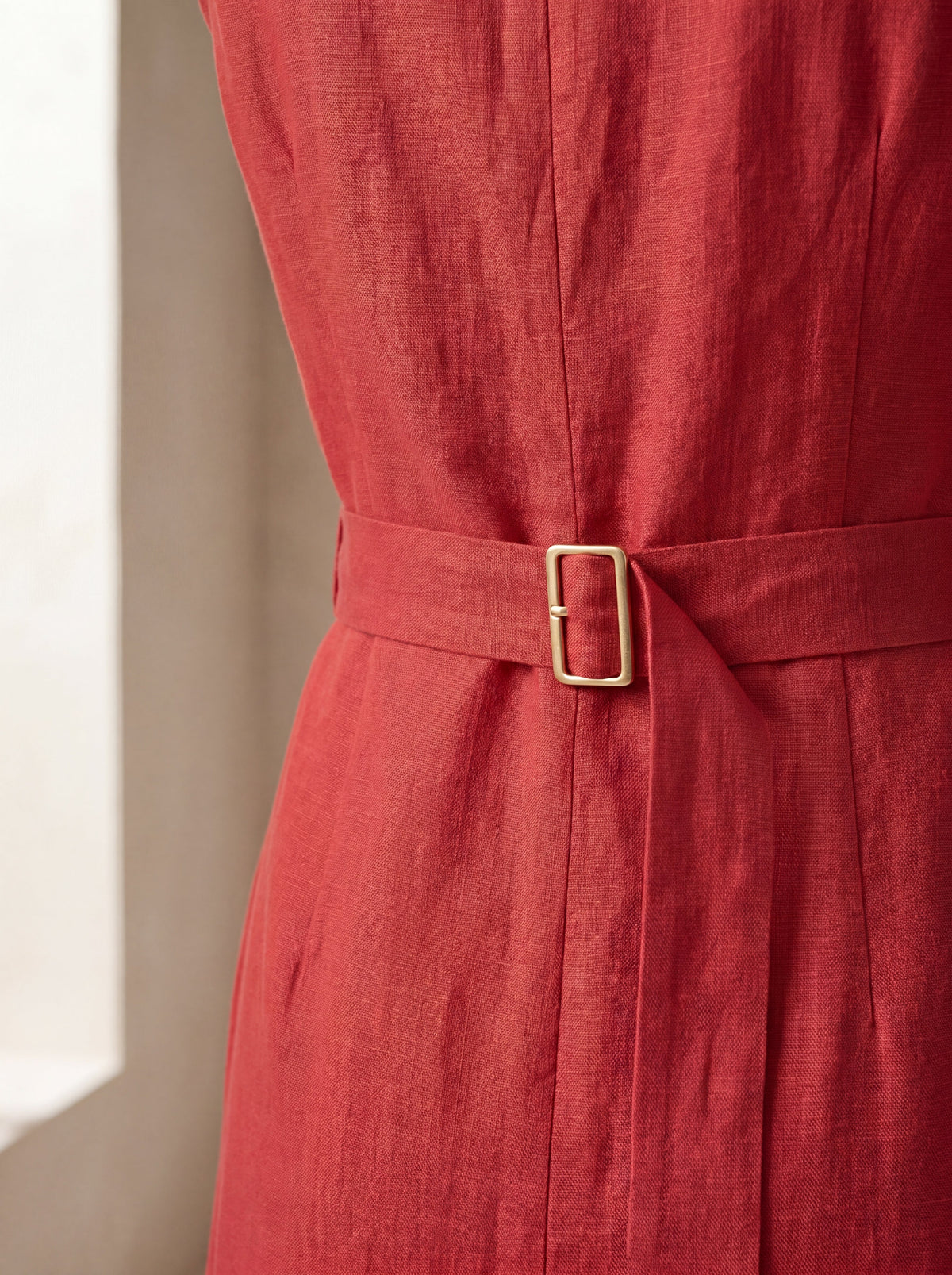 Vestido Midi Carol Vermelho — Detalhe 02 #Cor_Vermelho
