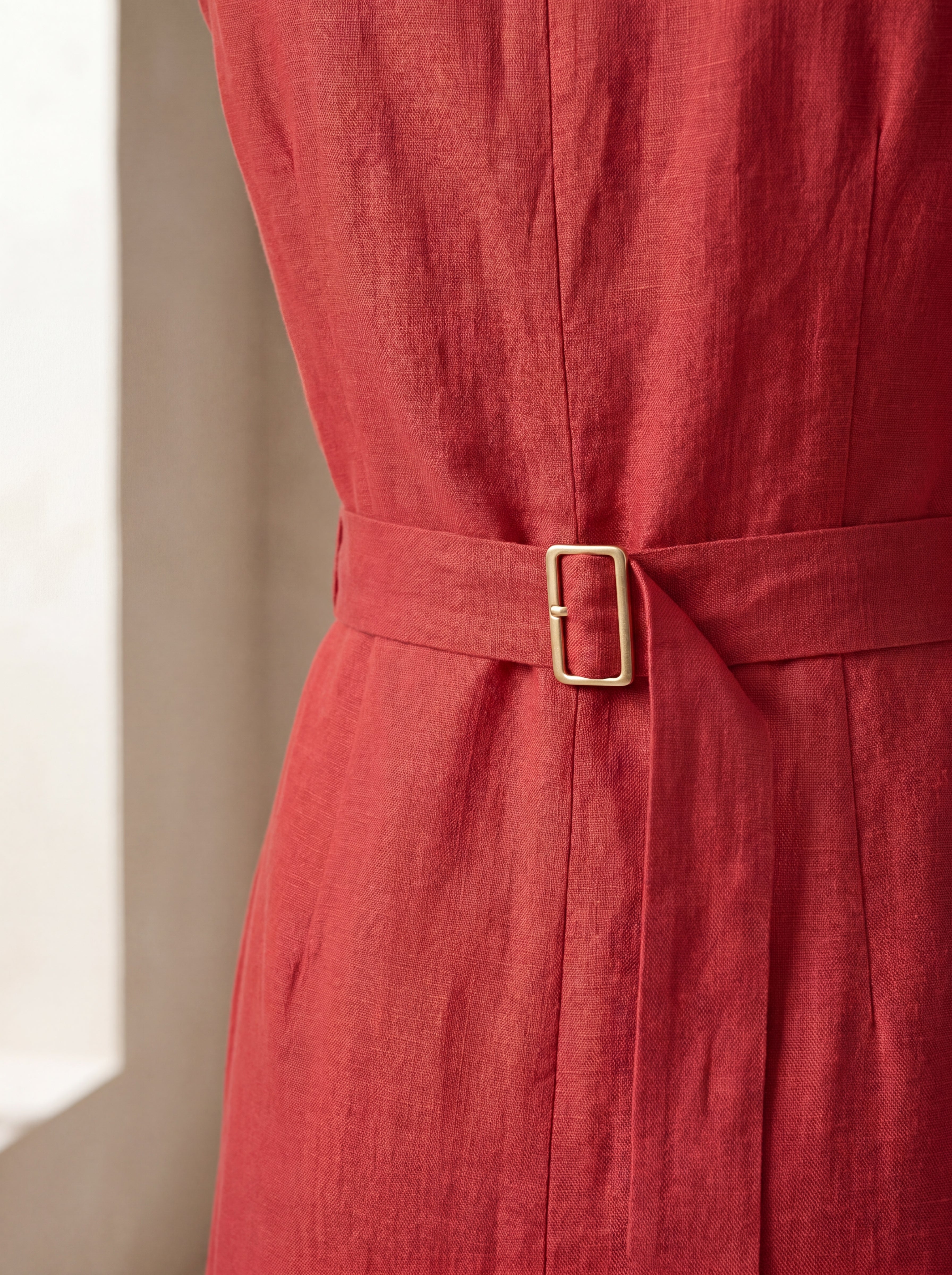 Vestido Midi Carol Vermelho — Detalhe 02 #Cor_Vermelho